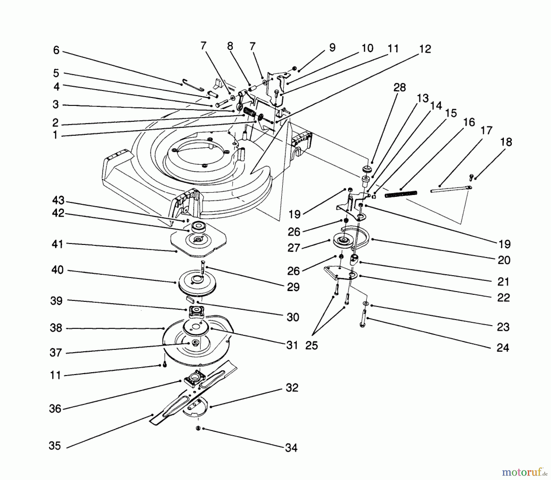  Toro Neu Mowers, Walk-Behind Seite 2 26623 - Toro Lawnmower, 1991 (0000001-0999999) BLADE BRAKE CLUTCH ASSEMBLY
