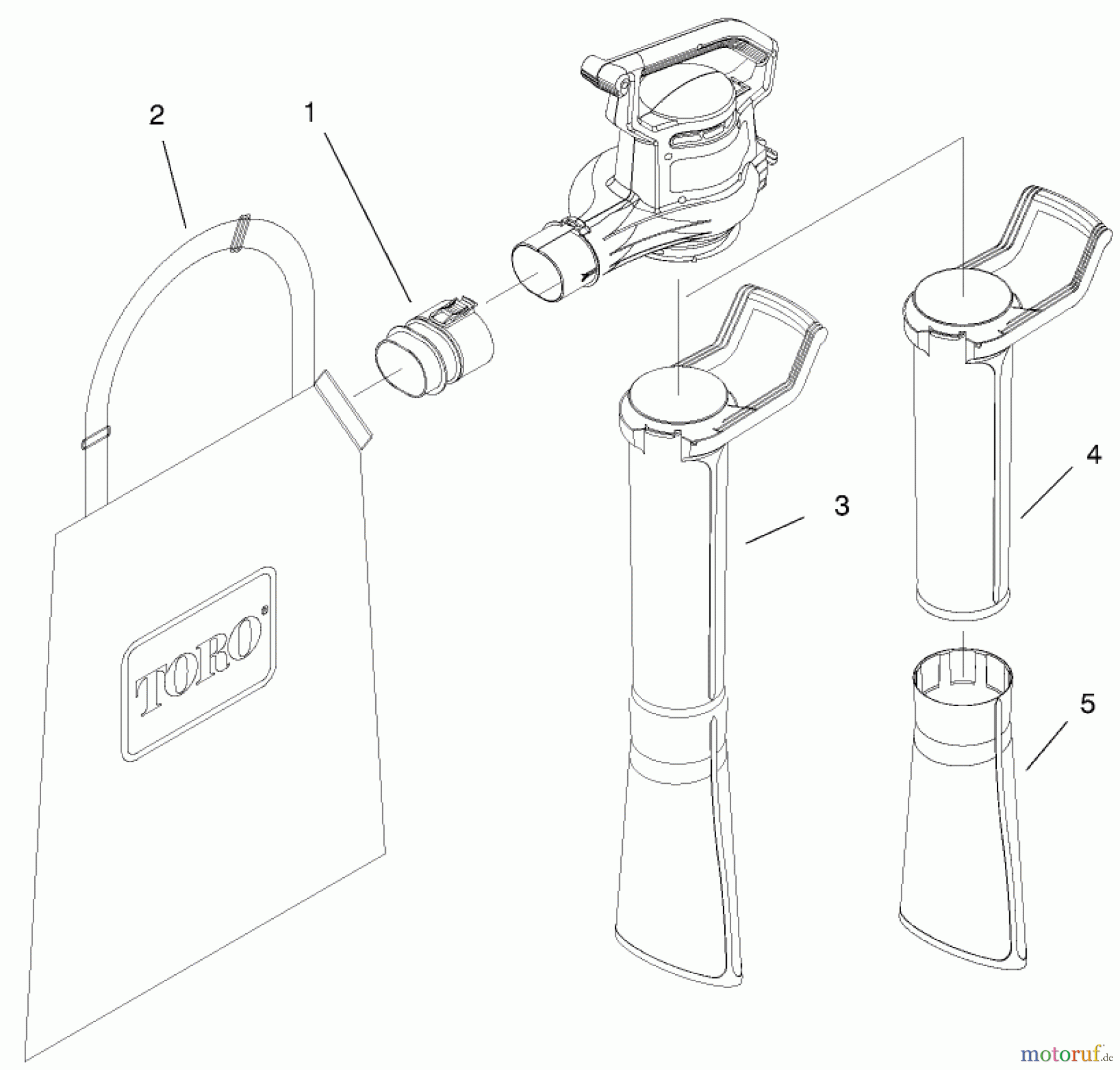  Toro Neu Blowers/Vacuums/Chippers/Shredders 51566 - Toro Quiet Blower Vac, 1998 (8900001-89999999) TUBE AND BAG ASSEMBLY