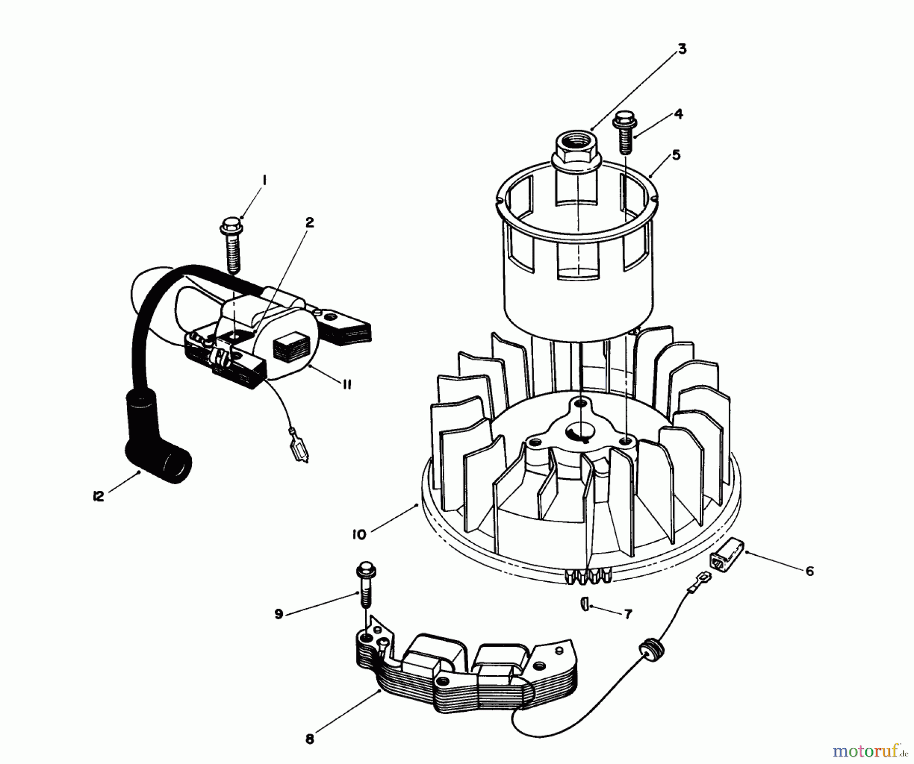 Toro Neu Mowers, Walk-Behind Seite 2 26624 - Toro Lawnmower, 1988 (8000001-8999999) MAGNETO & FLYWHEEL ASSEMBLY (MODEL NO. VMH7)