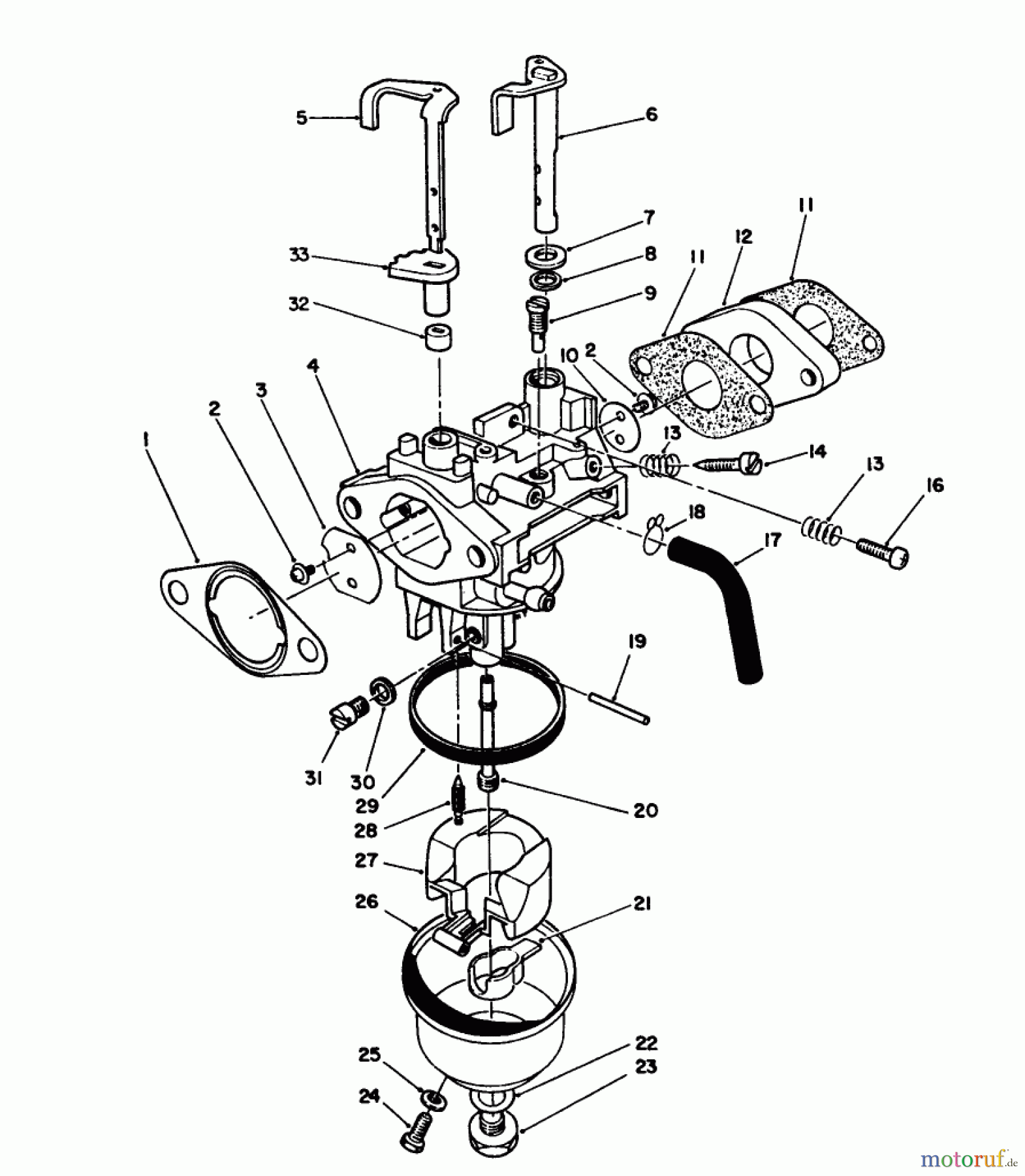 Toro Neu Mowers, Walk-Behind Seite 2 26624 - Toro Lawnmower, 1989 (9000001-9999999) CARBURETOR ASSEMBLY (ENGINE MODEL NO. VMG6 & VMH7)