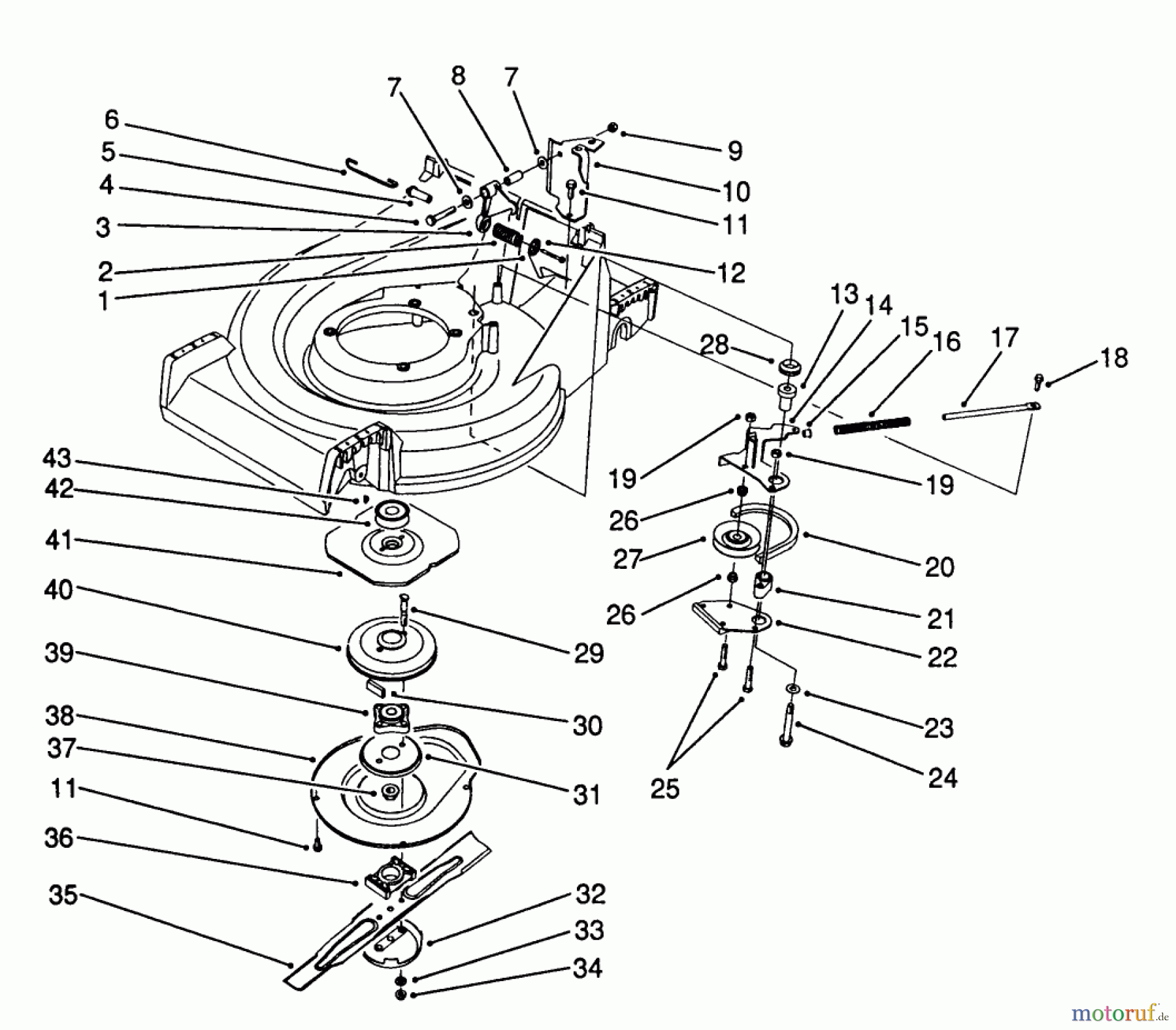  Toro Neu Mowers, Walk-Behind Seite 2 26624 - Toro Lawnmower, 1990 (0001102-0999999) BLADE BRAKE CLUTCH ASSEMBLY