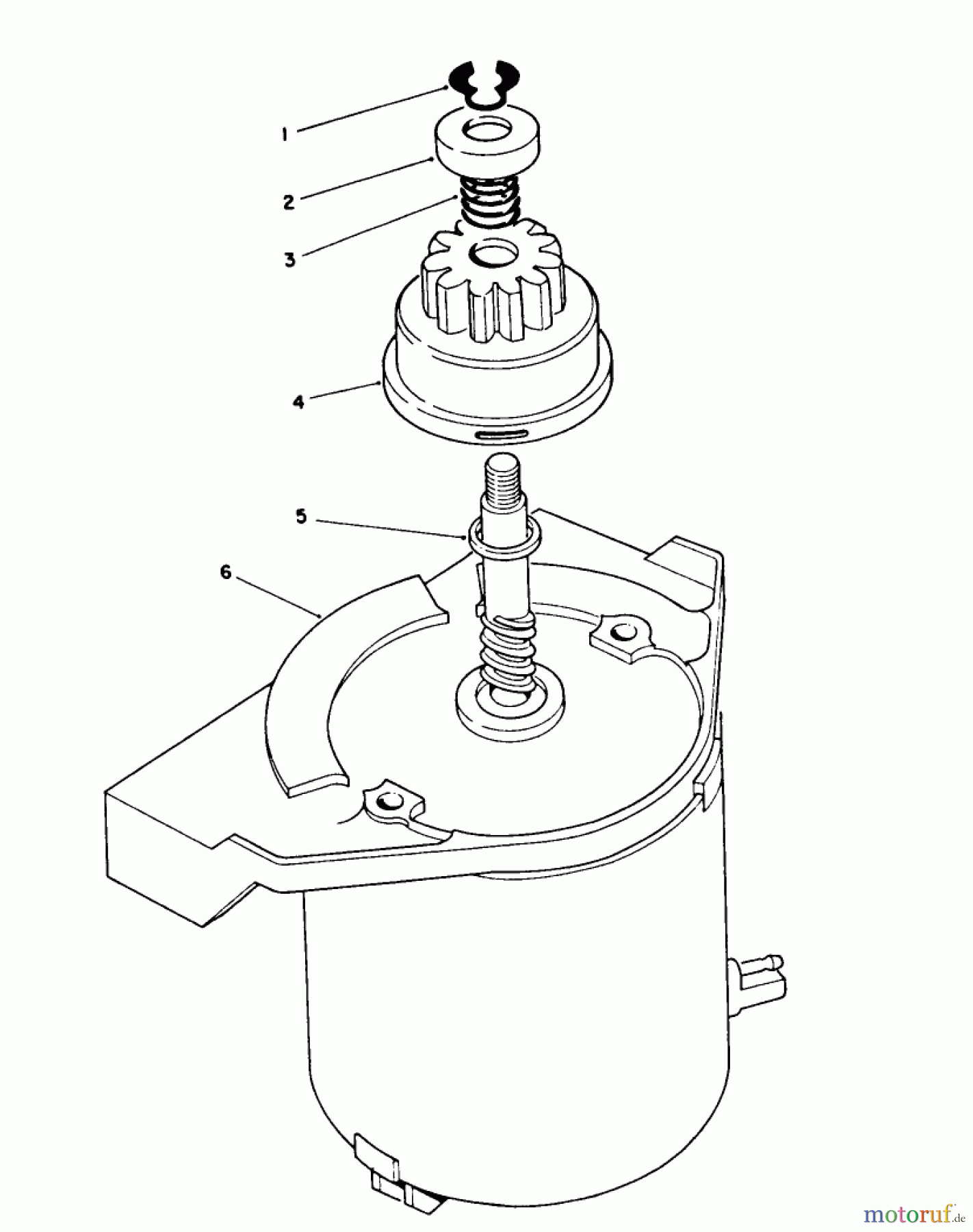  Toro Neu Mowers, Walk-Behind Seite 2 26624 - Toro Lawnmower, 1990 (0001102-0999999) STARTER MOTOR ASSEMBLY