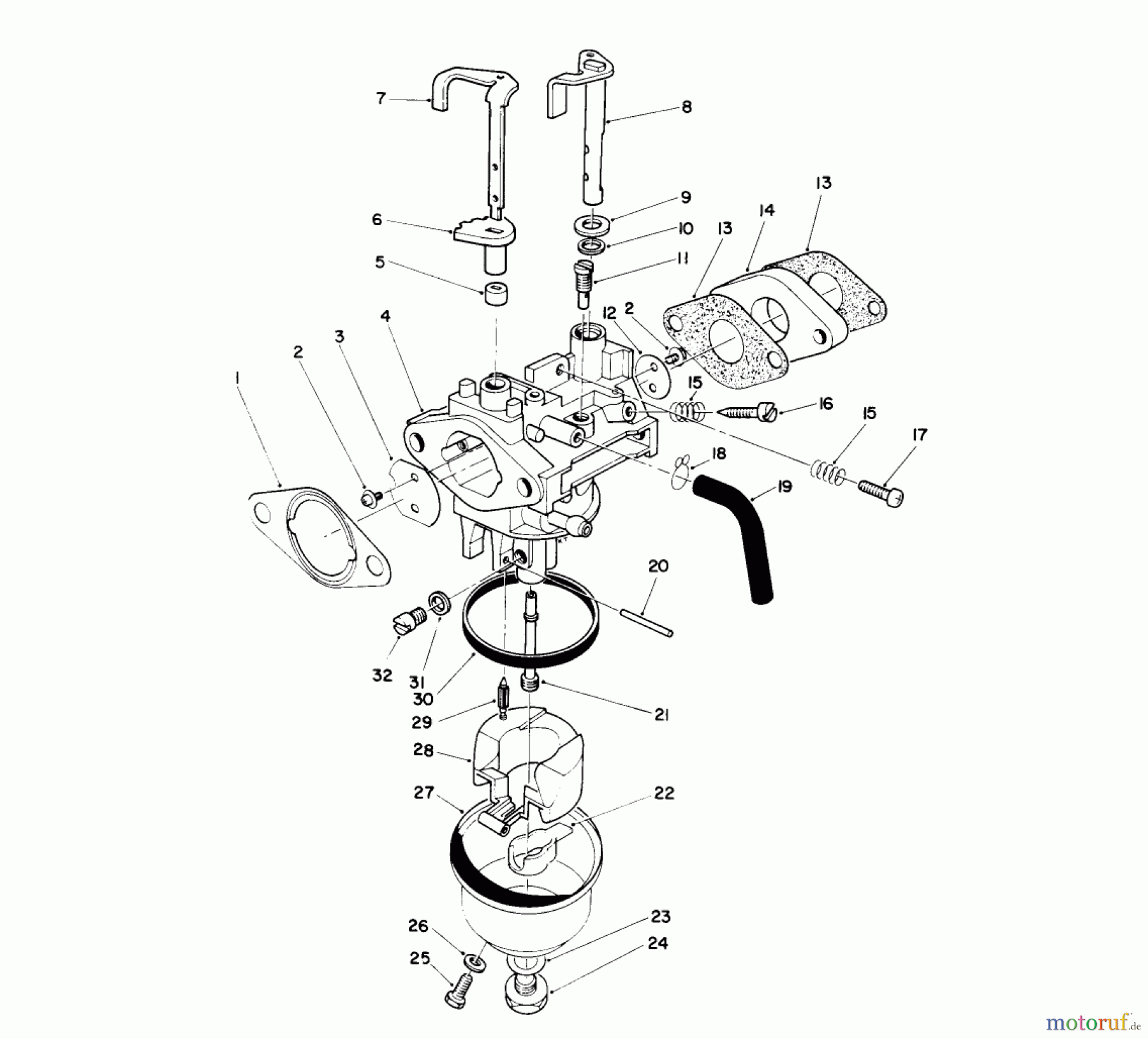 Toro Neu Mowers, Walk-Behind Seite 2 26625BG - Toro Lawnmower, 1990 (0000001-0999999) CARBURETOR ASSEMBLY (ENGINE NO. VMK9)