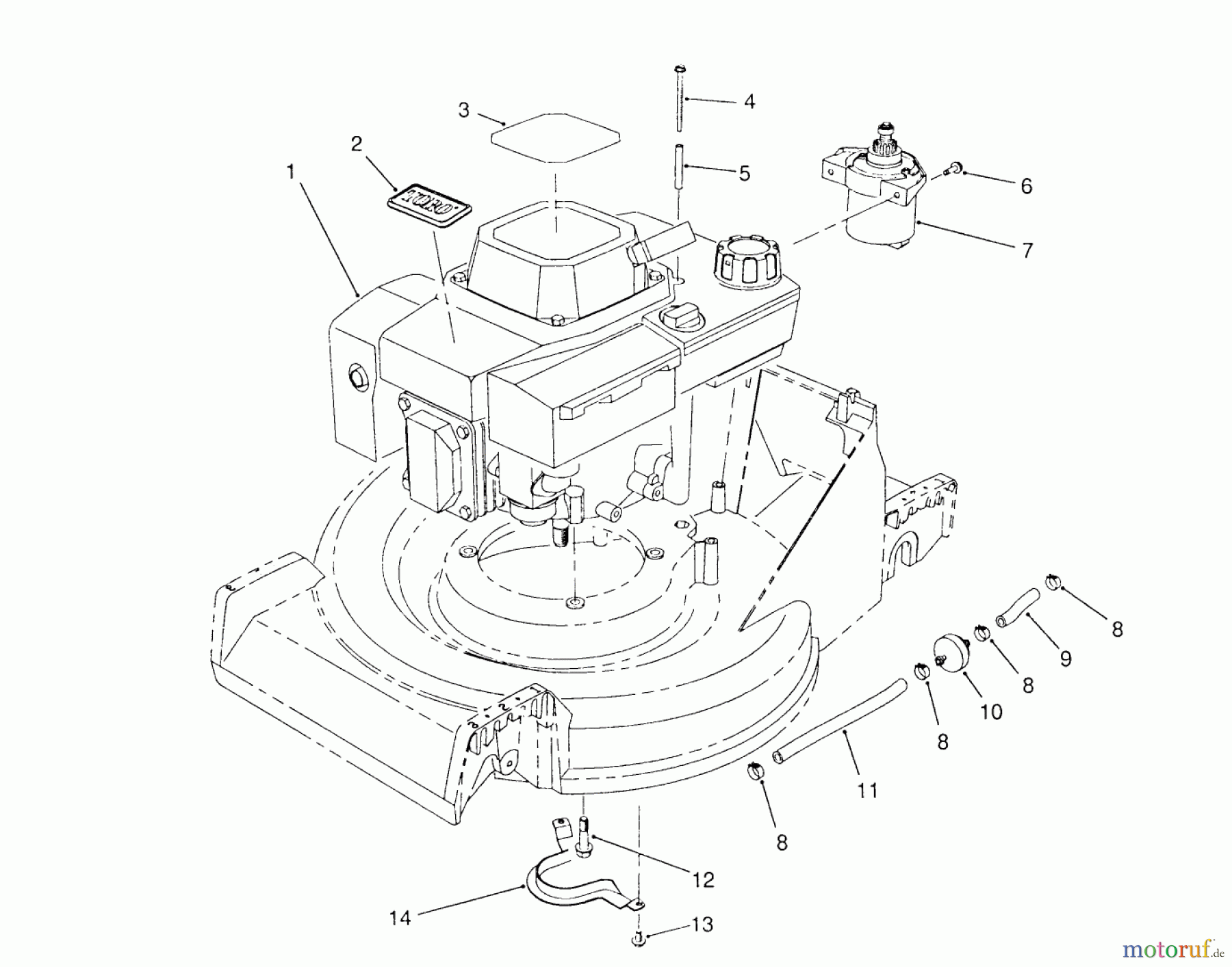  Toro Neu Mowers, Walk-Behind Seite 2 26625BG - Toro Lawnmower, 1990 (0000001-0999999) ENGINE ASSEMBLY
