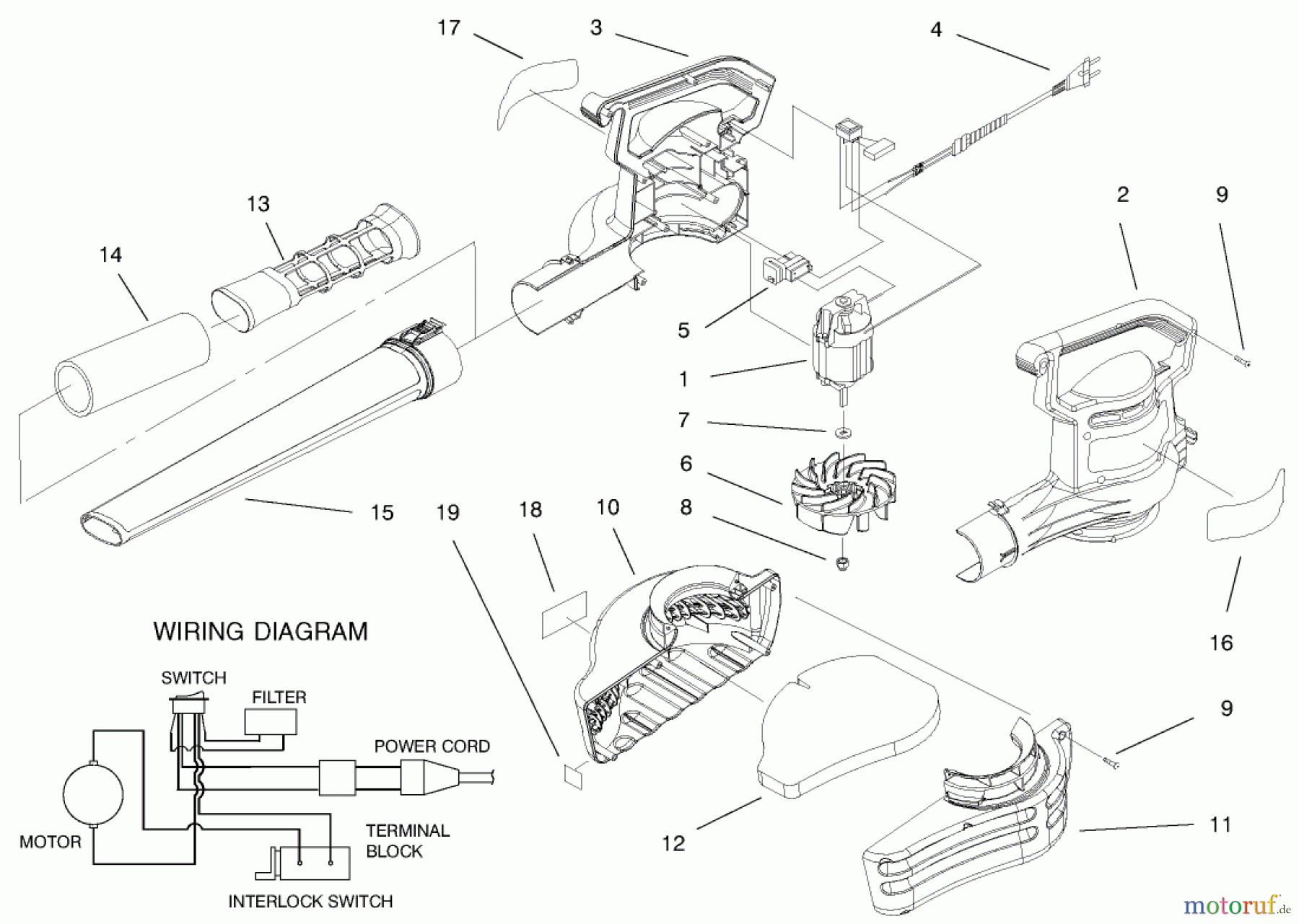  Toro Neu Blowers/Vacuums/Chippers/Shredders 51568 - Toro Quiet Blower Vac, 2000 (200000001-200999999) BLOWERVAC ASSEMBLY