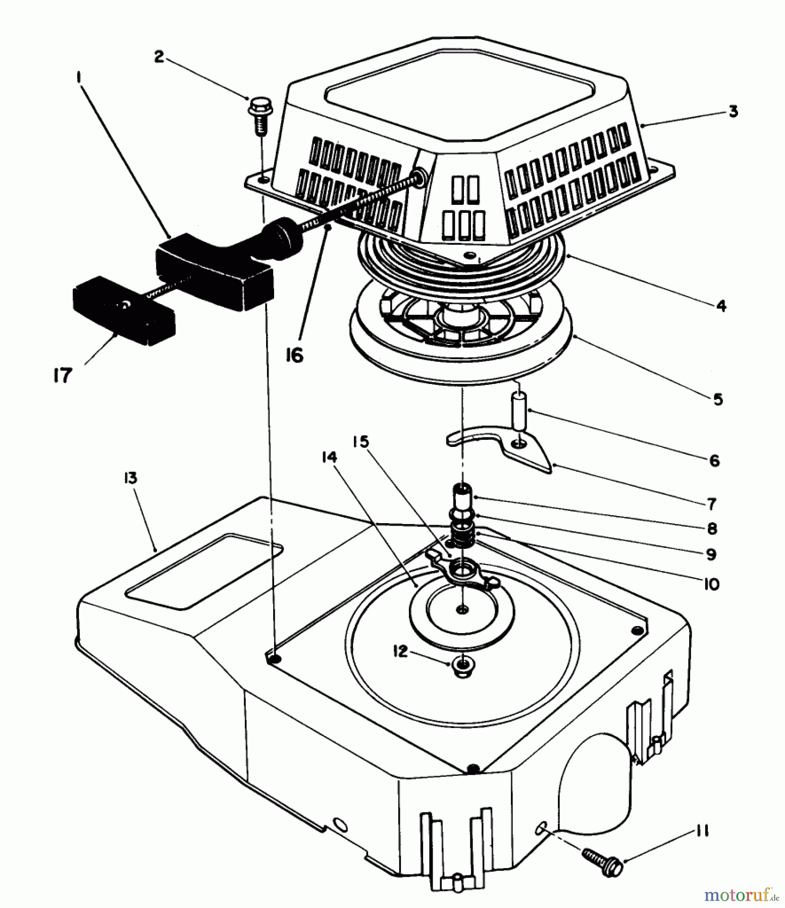  Toro Neu Mowers, Walk-Behind Seite 2 26625C - Toro Lawnmower, 1989 (9000001-9999999) RECOIL ASSEMBLY (ENGINE NO. VMJ8)