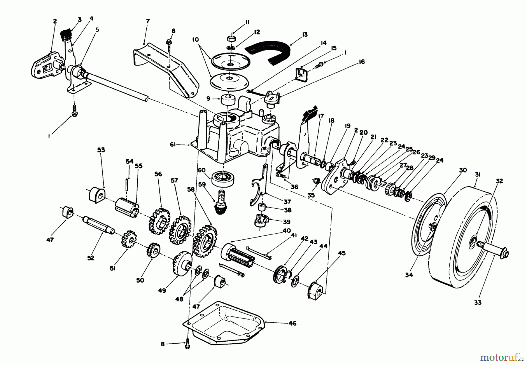 Toro Neu Mowers, Walk-Behind Seite 2 26625CS - Toro Lawnmower, 1989 (9000001-9999999) GEAR CASE ASSEMBLY