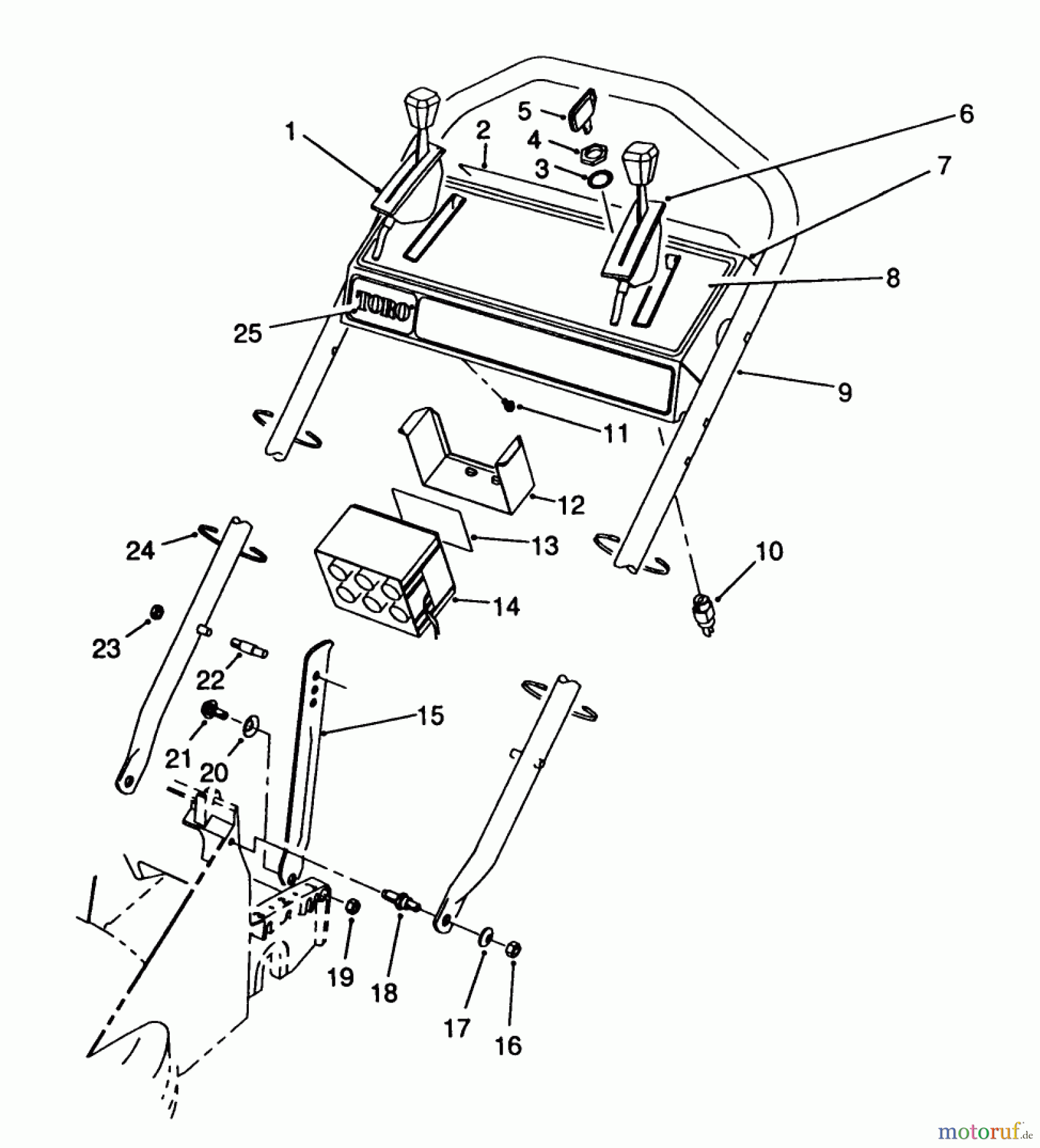 Toro Neu Mowers, Walk-Behind Seite 2 26625CS - Toro Lawnmower, 1989 (9000001-9999999) HANDLE ASSEMBLY