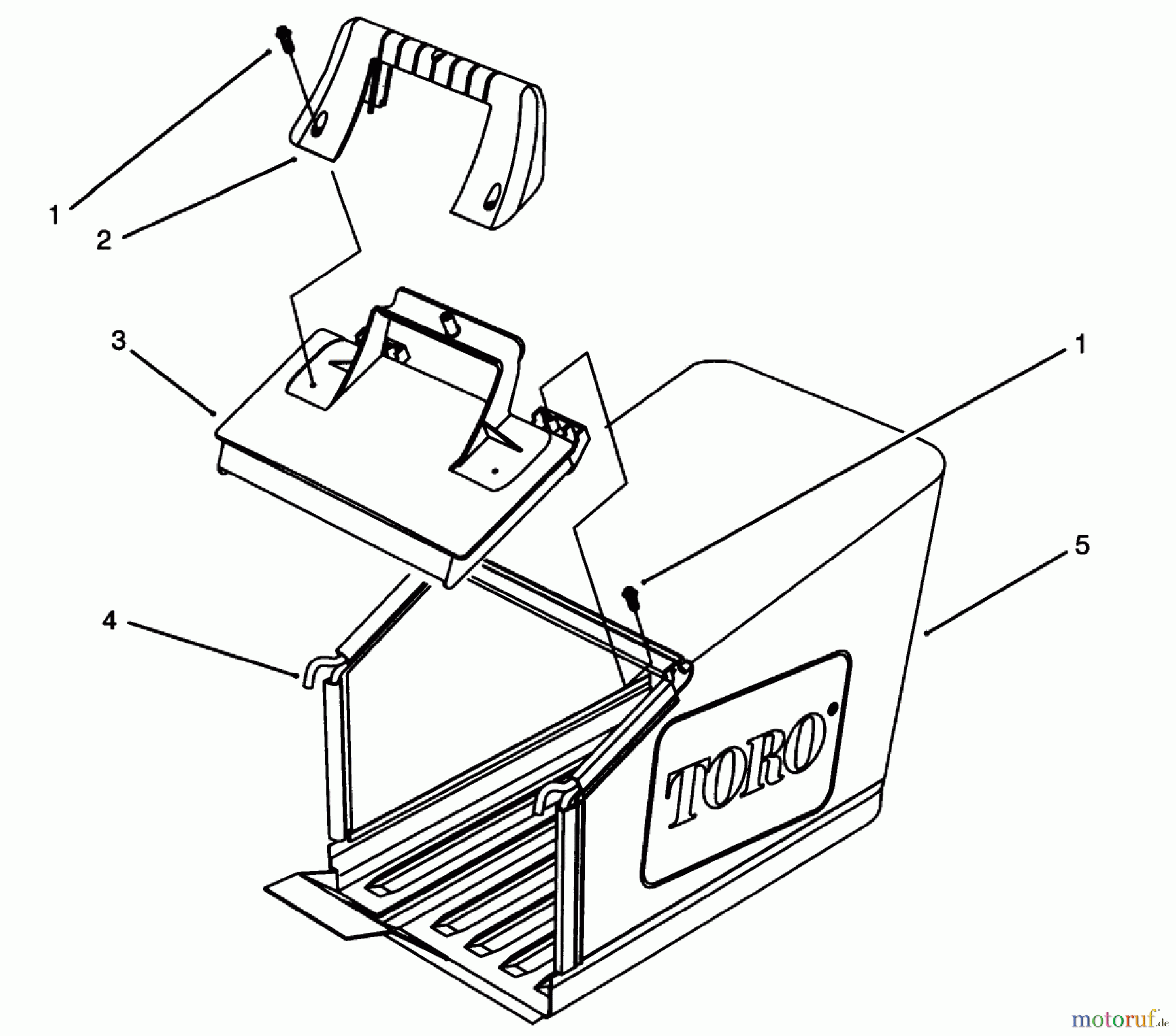 Toro Neu Mowers, Walk-Behind Seite 2 26630B - Toro Lawnmower, 1993 (3900001-3999999) GRASS BAG ASSEMBLY