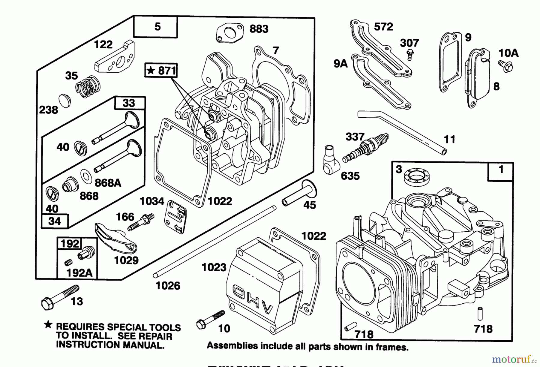 Toro Neu Mowers, Walk-Behind Seite 2 26630B - Toro Lawnmower, 1994 (4900001-4999999) ENGINE GTS 150 #1
