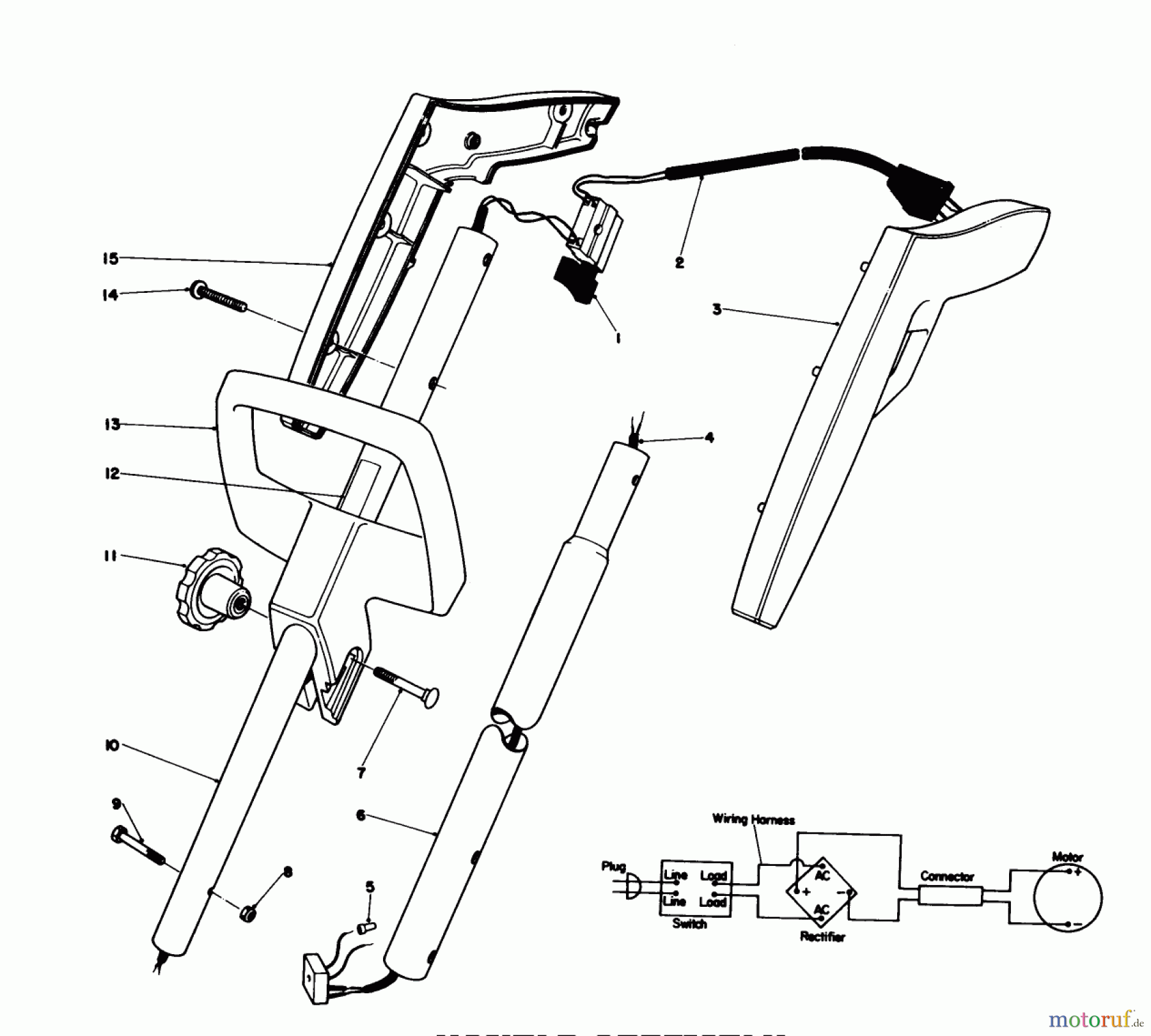 Toro Neu Tillers/Cultivators 51750 - Toro Power Hoe, 1981 (1000001-1999999) HANDLE ASSEMBLY