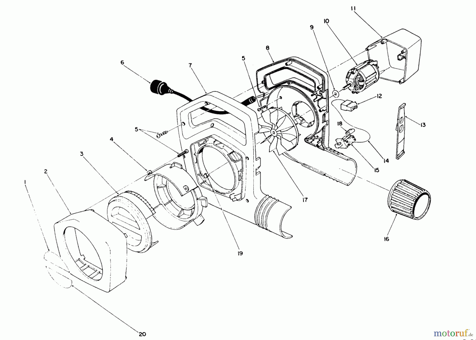 Toro Neu Blowers/Vacuums/Chippers/Shredders 51570 - Toro Yard Blower Vac, 1990 (0000001-0999999) BLOWER ASSEMBLY