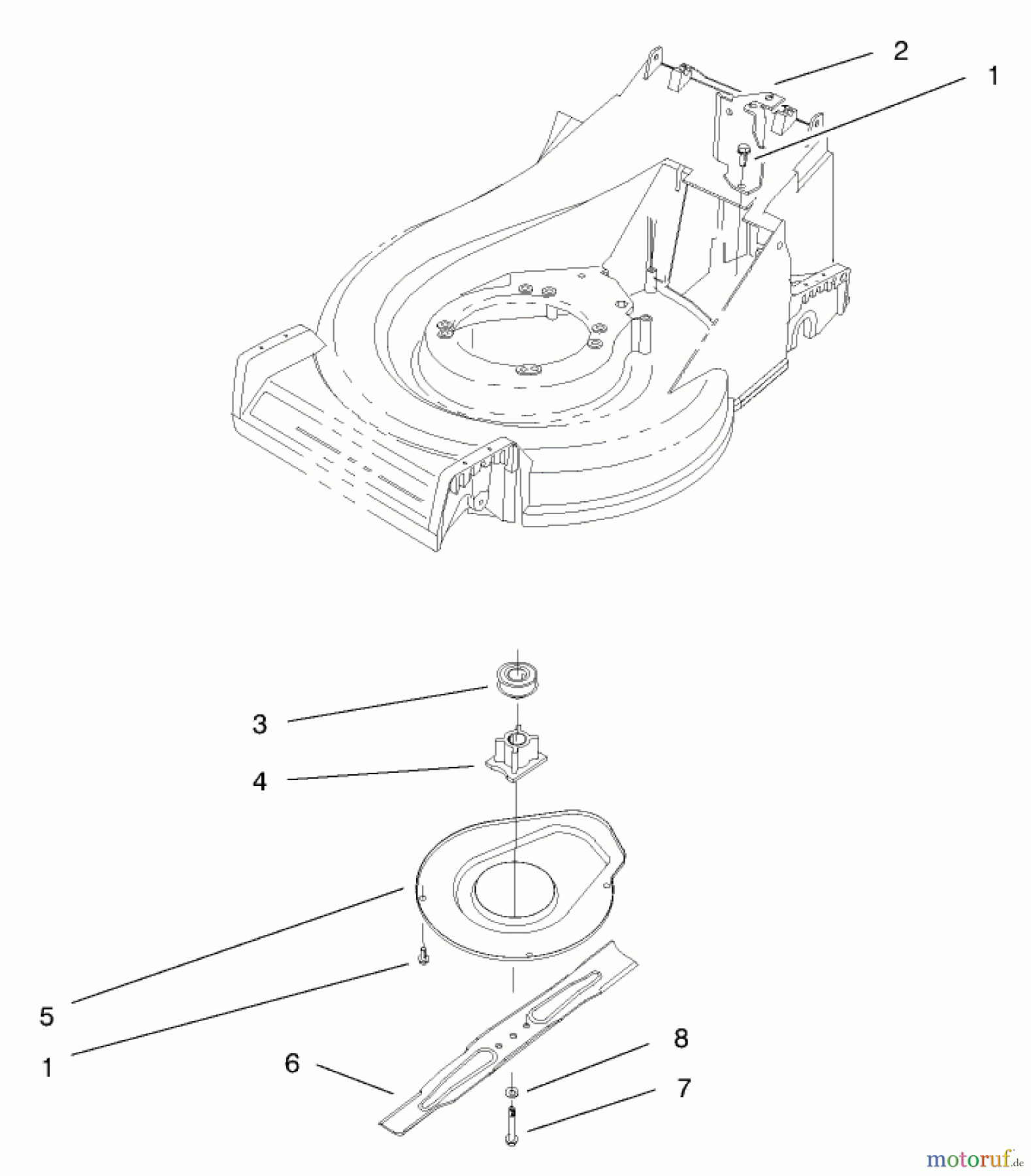  Toro Neu Mowers, Walk-Behind Seite 2 26637 - Toro Lawnmower, 1998 (8900001-8999999) BLADE ASSEMBLY