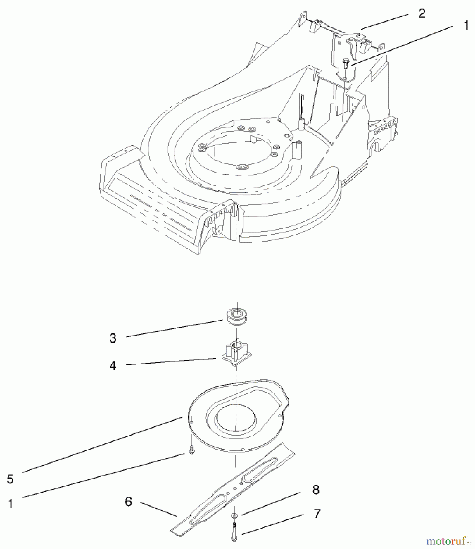  Toro Neu Mowers, Walk-Behind Seite 2 26637 - Toro Lawnmower, 1999 (9900001-9999999) BLADE ASSEMBLY