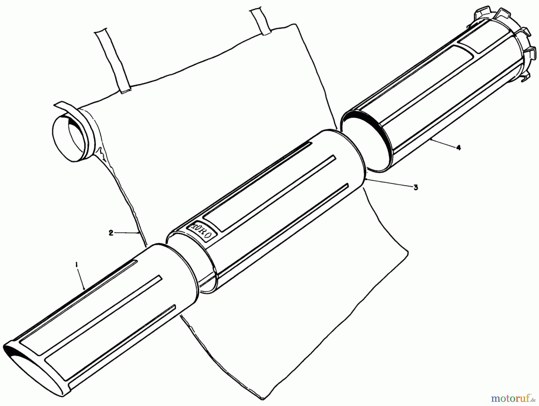 Toro Neu Blowers/Vacuums/Chippers/Shredders 51570 - Toro Yard Blower Vac, 1991 (1000001-1999999) VACUUM TUBE AND BAGGING KIT MODEL NO. 51533