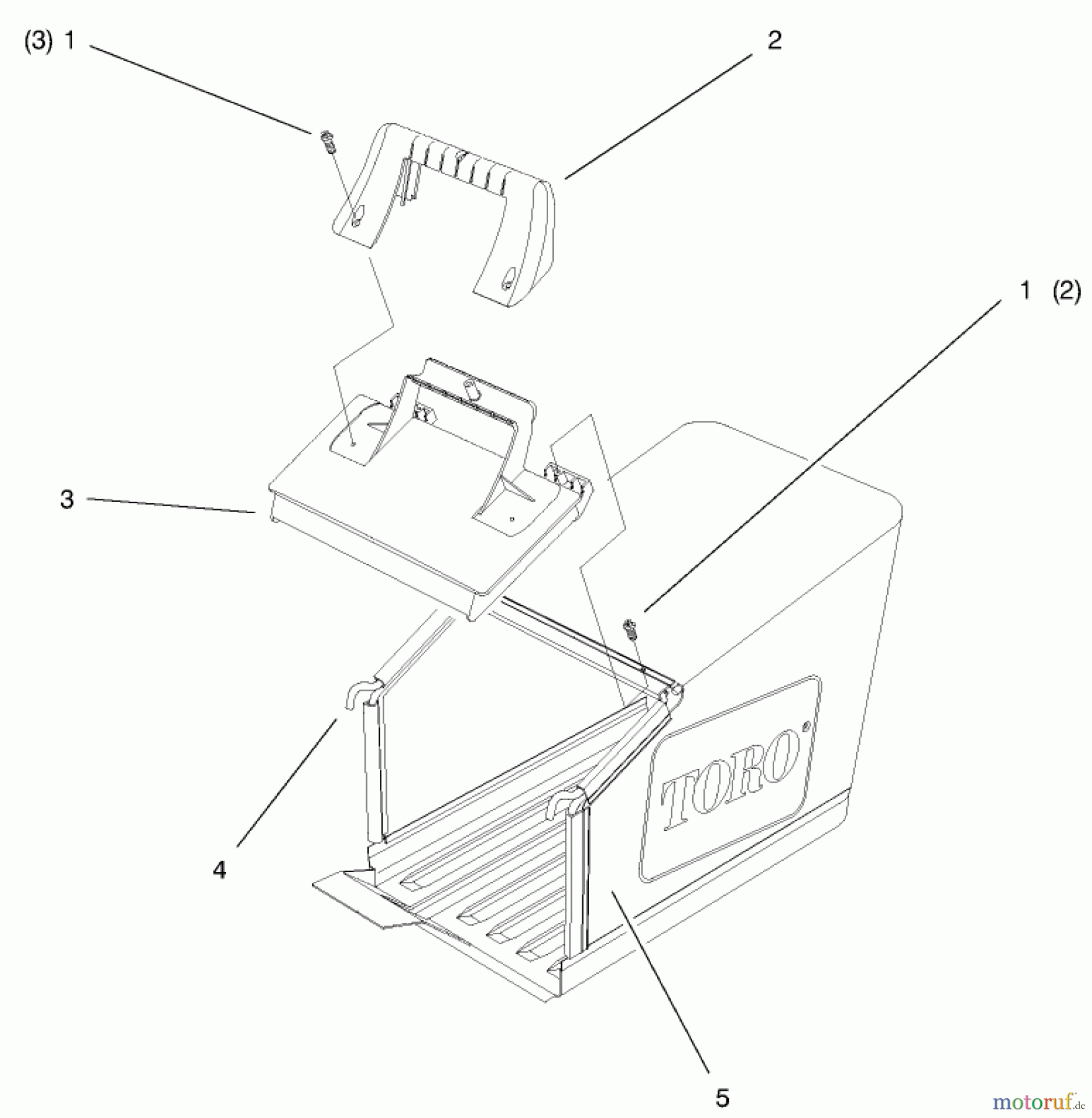 Toro Neu Mowers, Walk-Behind Seite 2 26638 - Toro Lawnmower, 1999 (9900001-9999999) GRASS BAG ASSEMBLY