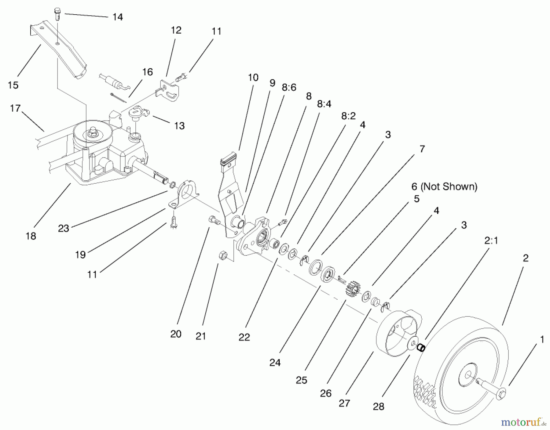  Toro Neu Mowers, Walk-Behind Seite 2 26638 - Toro Lawnmower, 1999 (9900001-9999999) REAR AXLE ASSEMBLY