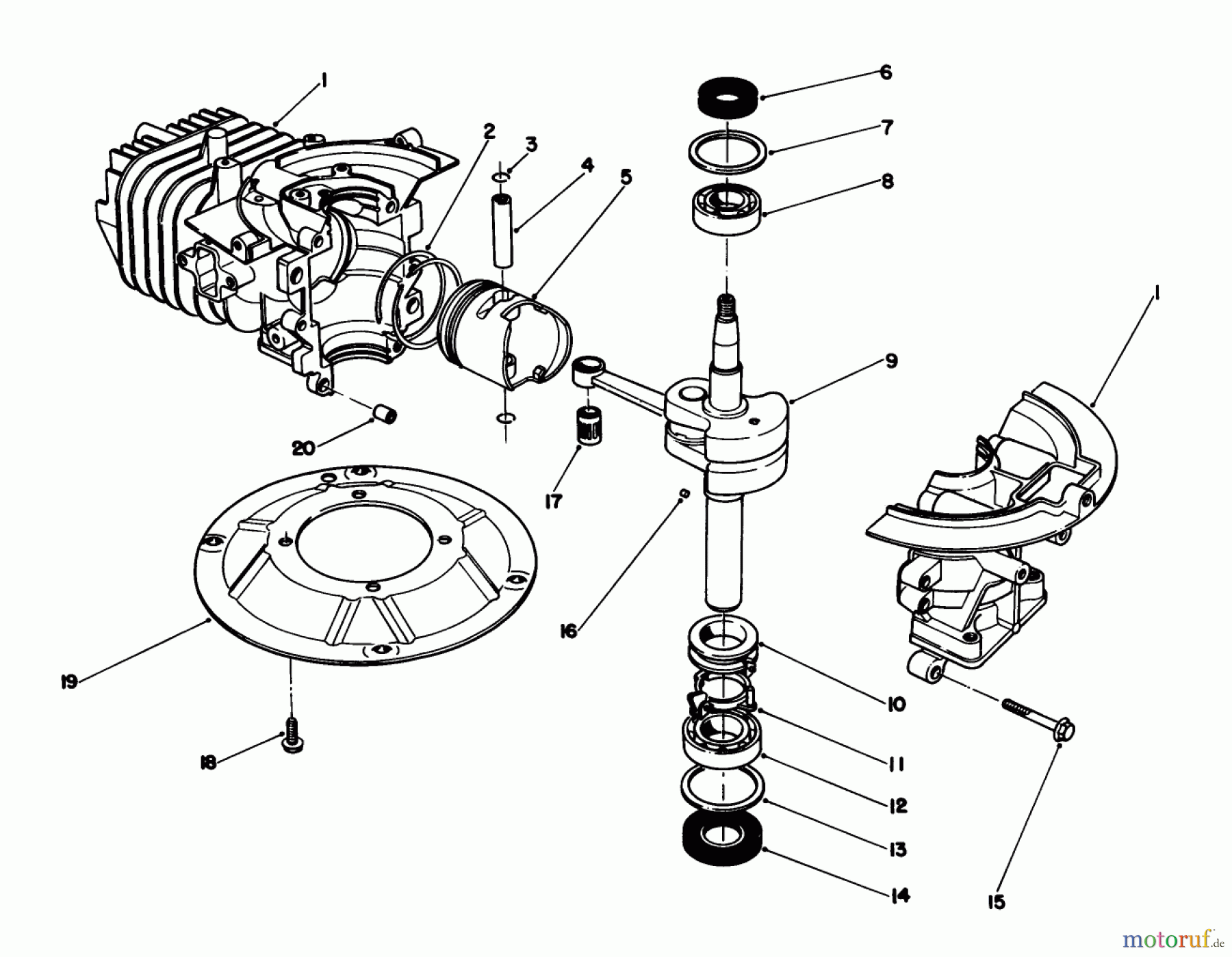  Toro Neu Mowers, Walk-Behind Seite 2 26640B - Toro Lawnmower, 1994 (4900001-4999999) CRANKSHAFT ASSEMBLY (MODEL NO. 47PP3-6)