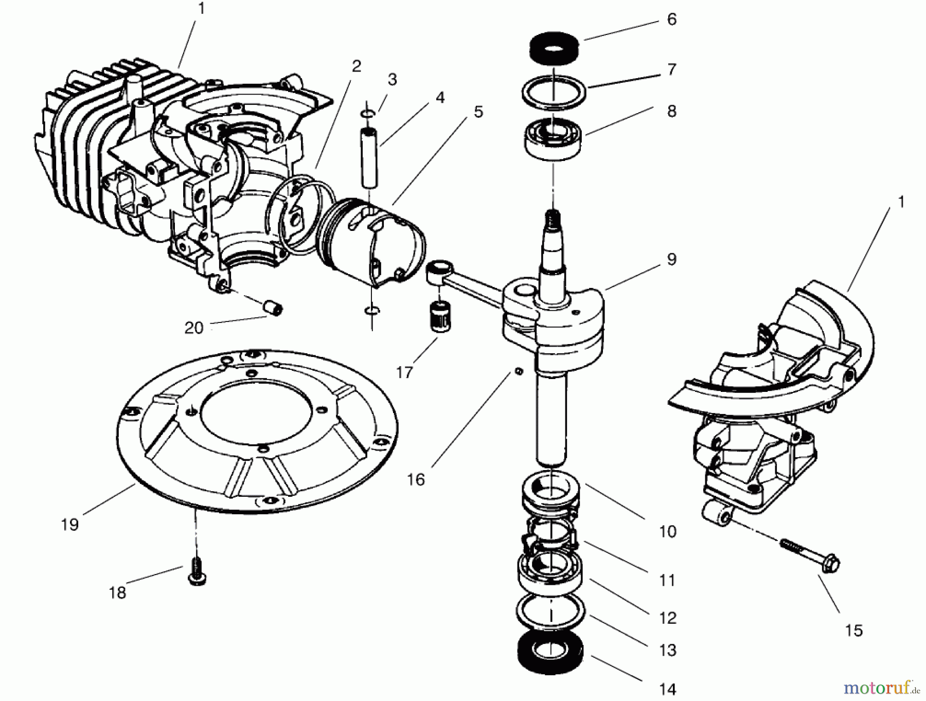  Toro Neu Mowers, Walk-Behind Seite 2 26643B - Toro Lawnmower, 1996 (6900001-6999999) CRANKSHAFT ASSEMBLY