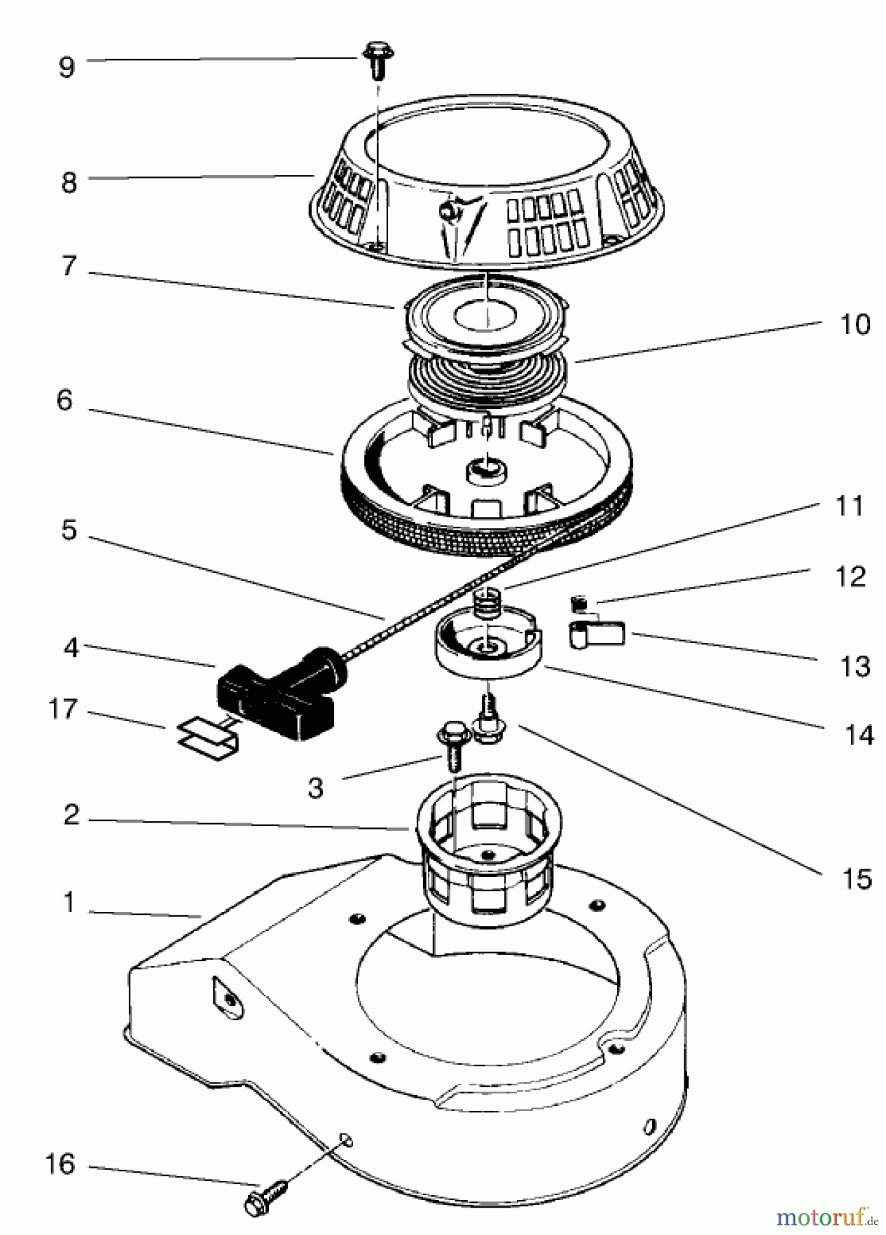 Toro Neu Mowers, Walk-Behind Seite 2 26643B - Toro Lawnmower, 1996 (6900001-6999999) RECOIL ASSEMBLY