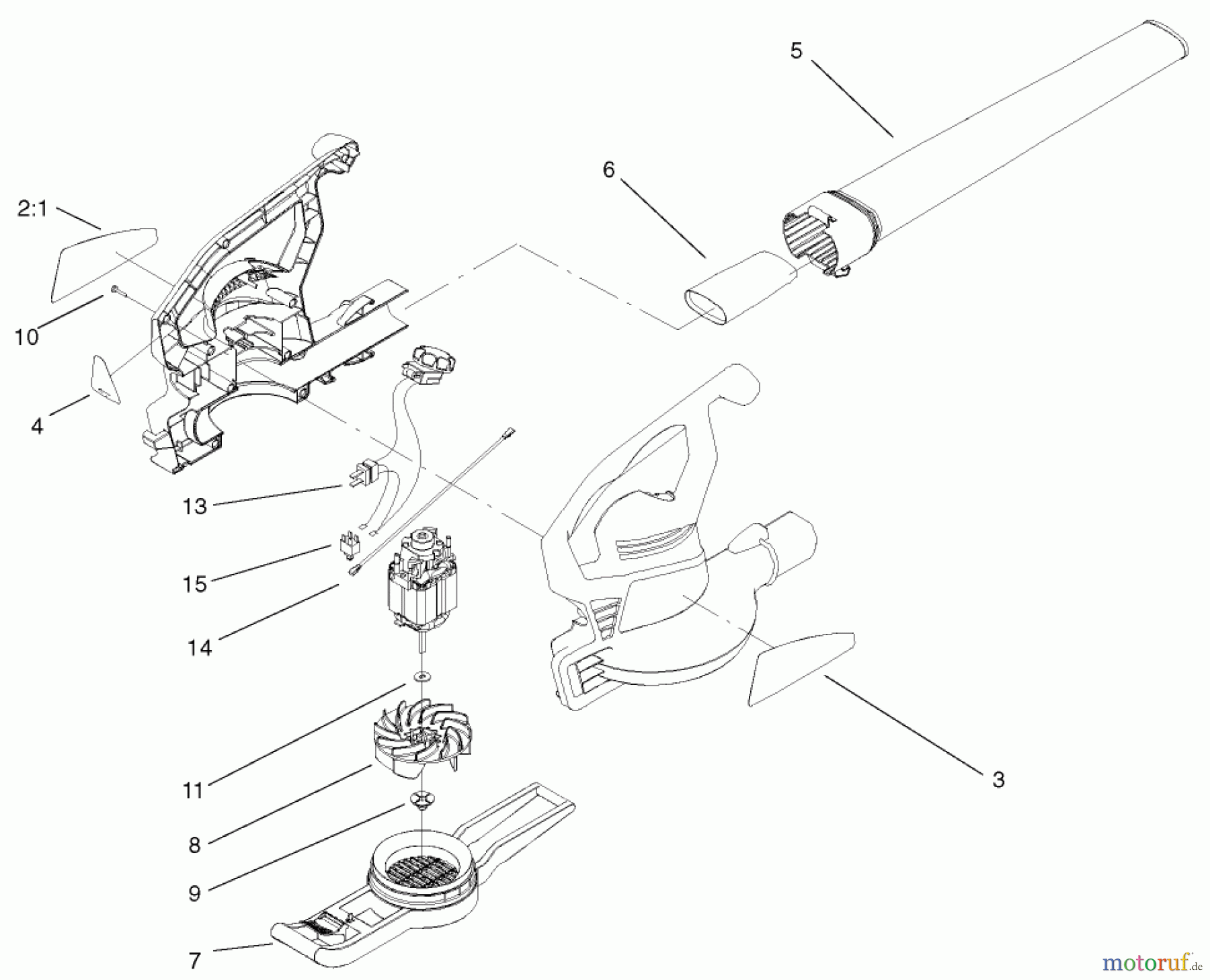 Toro Neu Blowers/Vacuums/Chippers/Shredders 51573 - Toro Rake and Vac Blower, 2001 (210000001-210999999) BLOWER/VACUUM ASSEMBLY
