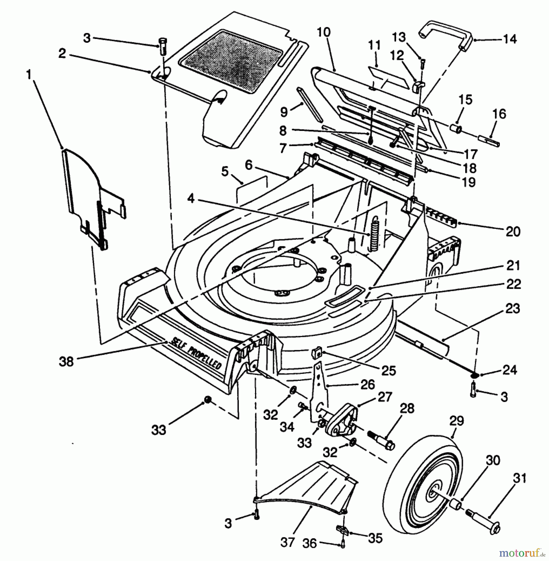  Toro Neu Mowers, Walk-Behind Seite 2 26682 - Toro Lawnmower, 1989 (9000001-9999999) HOUSING ASSEMBLY #1