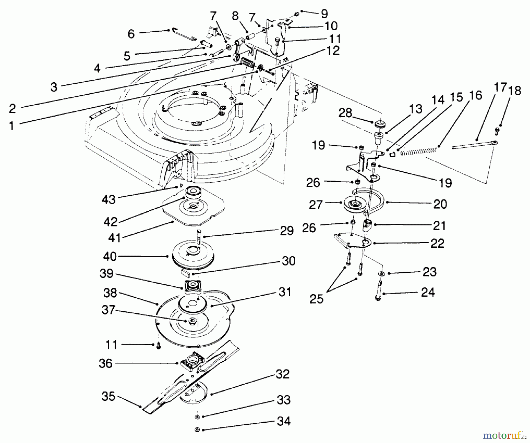  Toro Neu Mowers, Walk-Behind Seite 2 26683 - Toro Lawnmower, 1990 (0000001-0999999) BLADE BRAKE CLUTCH ASSEMBLY