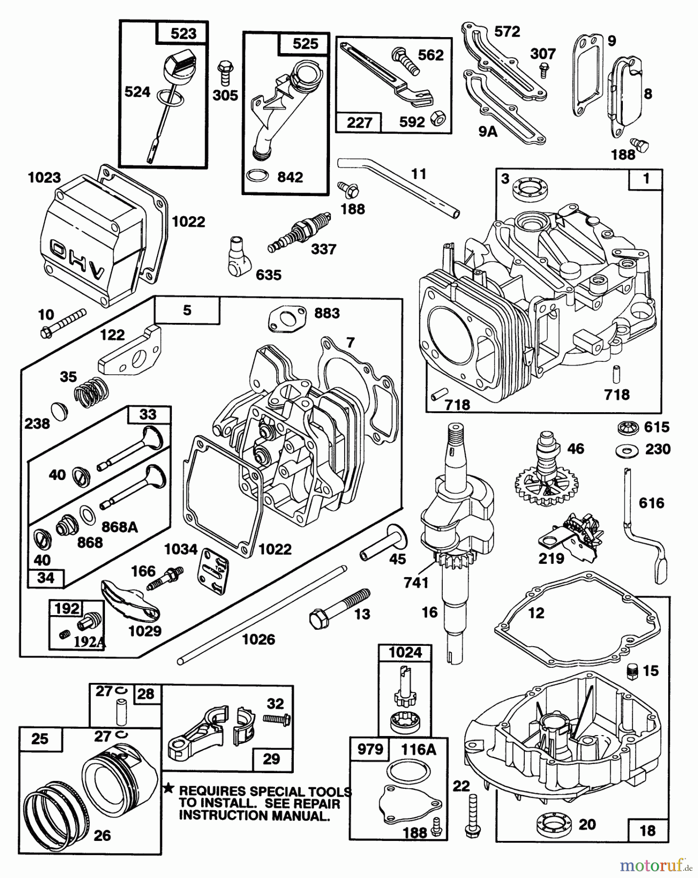 Toro Neu Mowers, Walk-Behind Seite 2 27500 - Toro Lawnmower, 1992 (2000001-2999999) ENGINE GTS-150 77-8980 #1