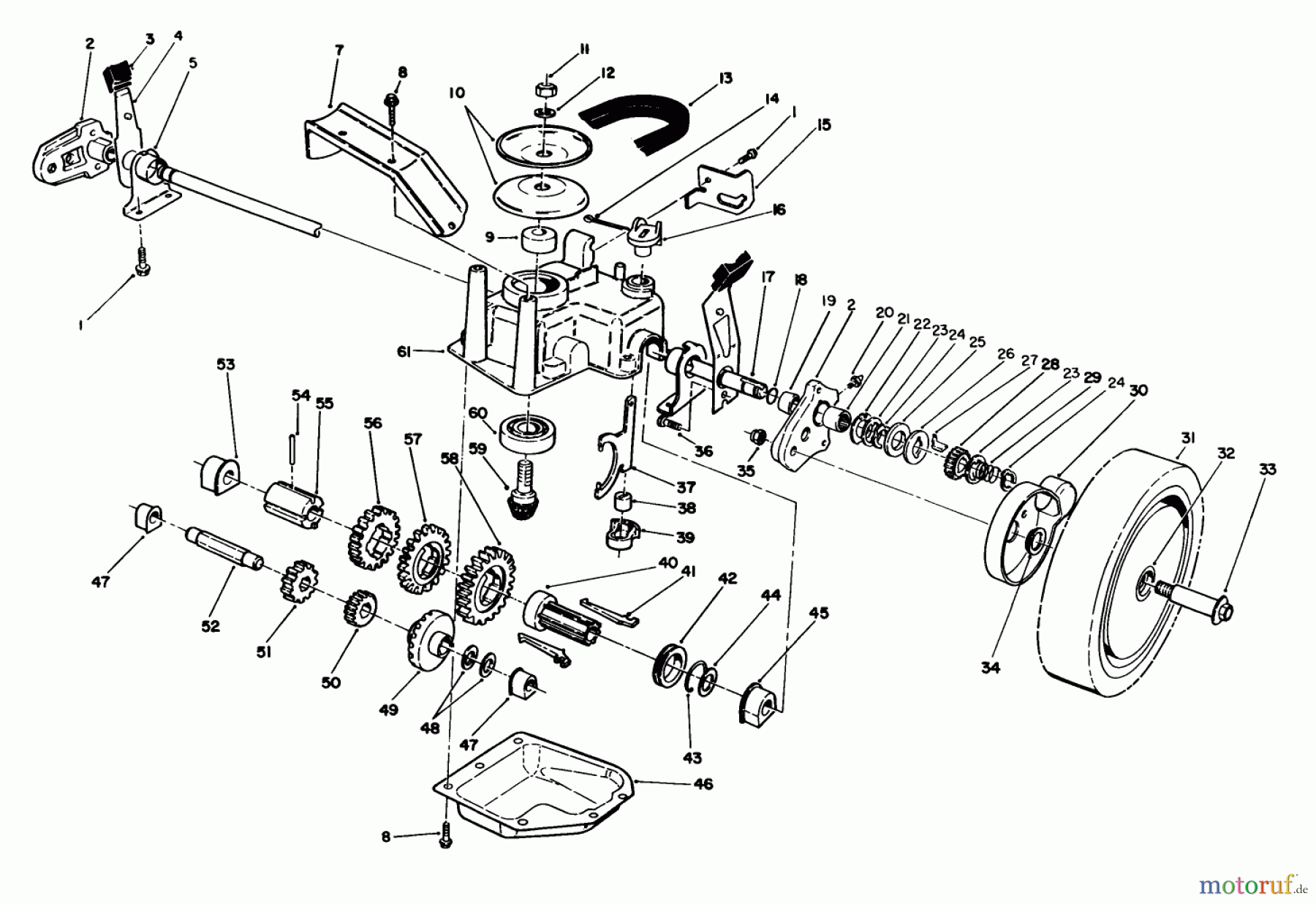 Toro Neu Mowers, Walk-Behind Seite 2 27500 - Toro Lawnmower, 1992 (2000001-2999999) GEAR CASE ASSEMBLY
