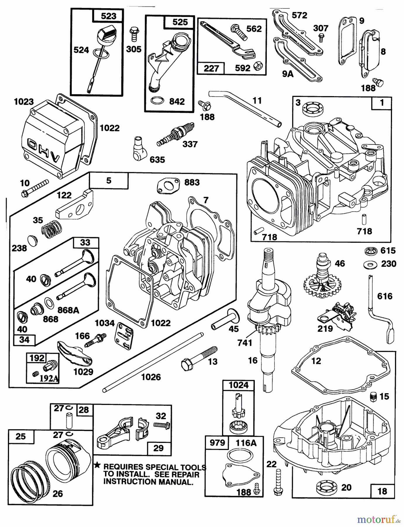Toro Neu Mowers, Walk-Behind Seite 2 27501 - Toro Lawnmower, 1992 (2000001-2999999) ENGINE GTS-150 77-8990 #1