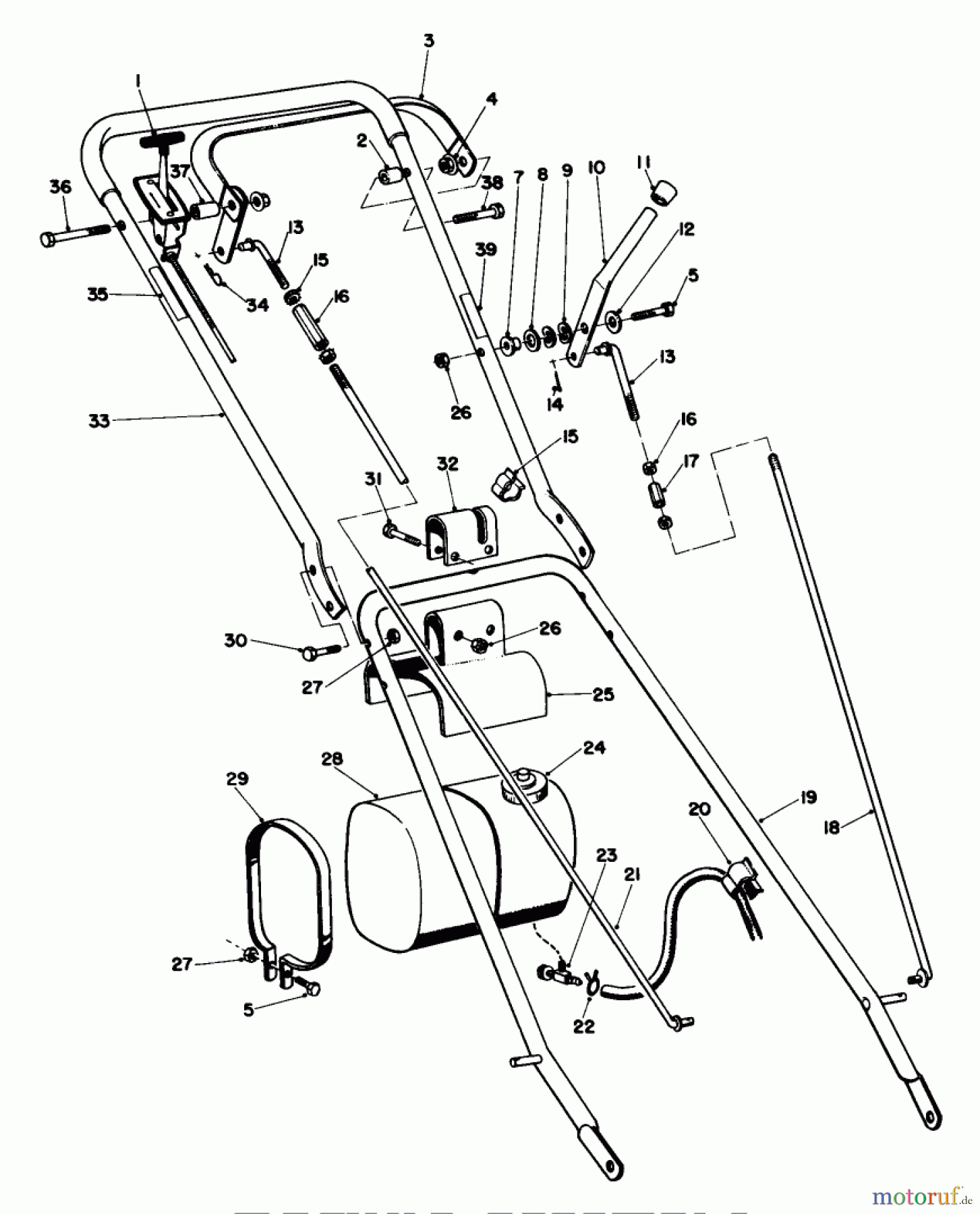Toro Neu Mowers, Wide-Area Walk-Behind 23267 - Toro Lawnmower, 1979 (9000001-9999999) HANDLE ASSEMBLY