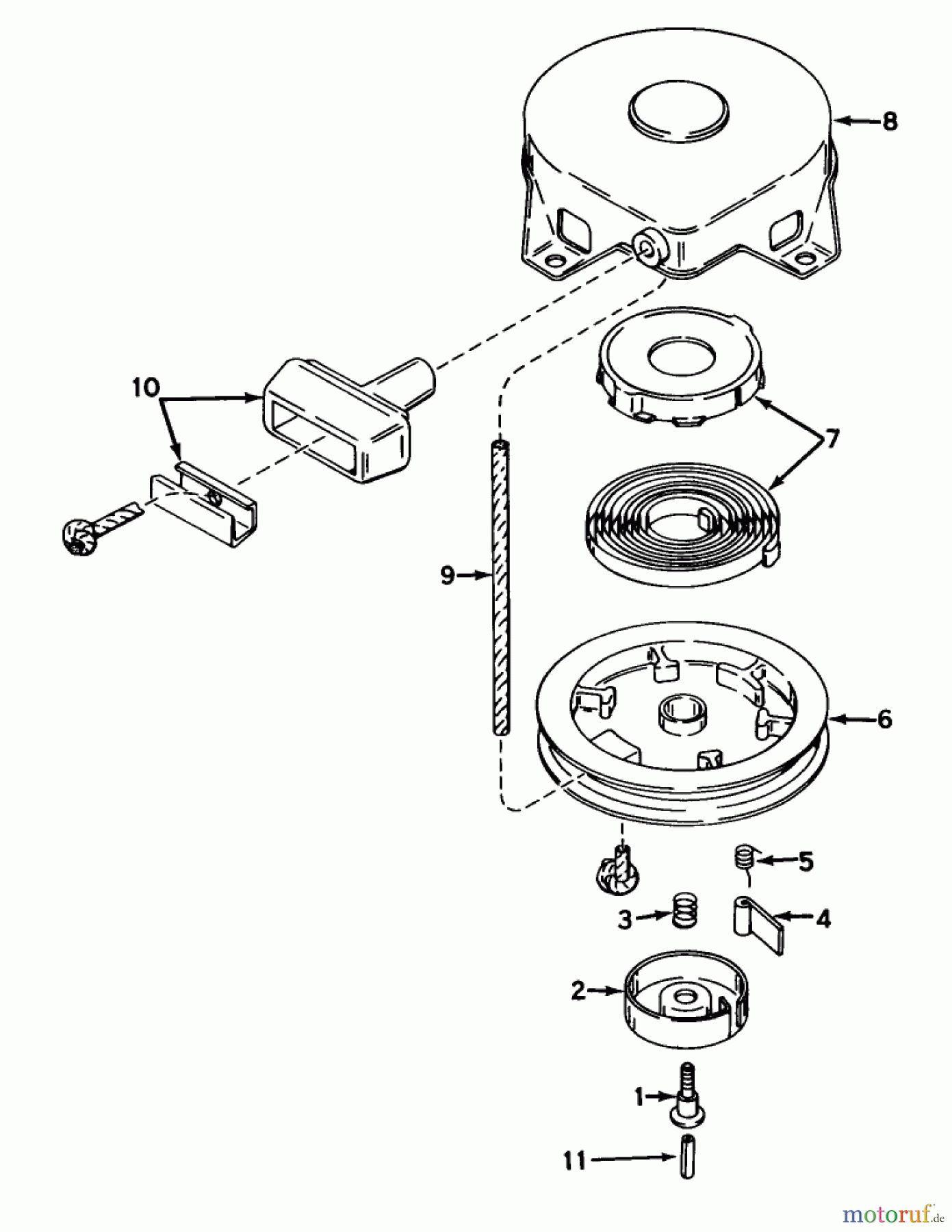 Toro Neu Mowers, Wide-Area Walk-Behind 23267 - Toro Lawnmower, 1979 (9000001-9999999) REWIND STARTER N0. 590420