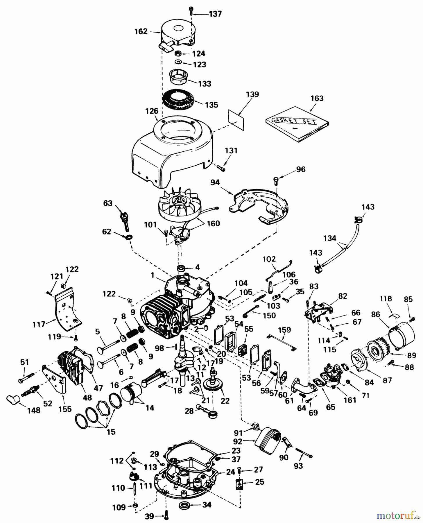 Toro Neu Mowers, Wide-Area Walk-Behind 23267 - Toro Lawnmower, 1981 (1000001-1999999) ENGINE TECUMSEH MODEL NO. V60-70287J