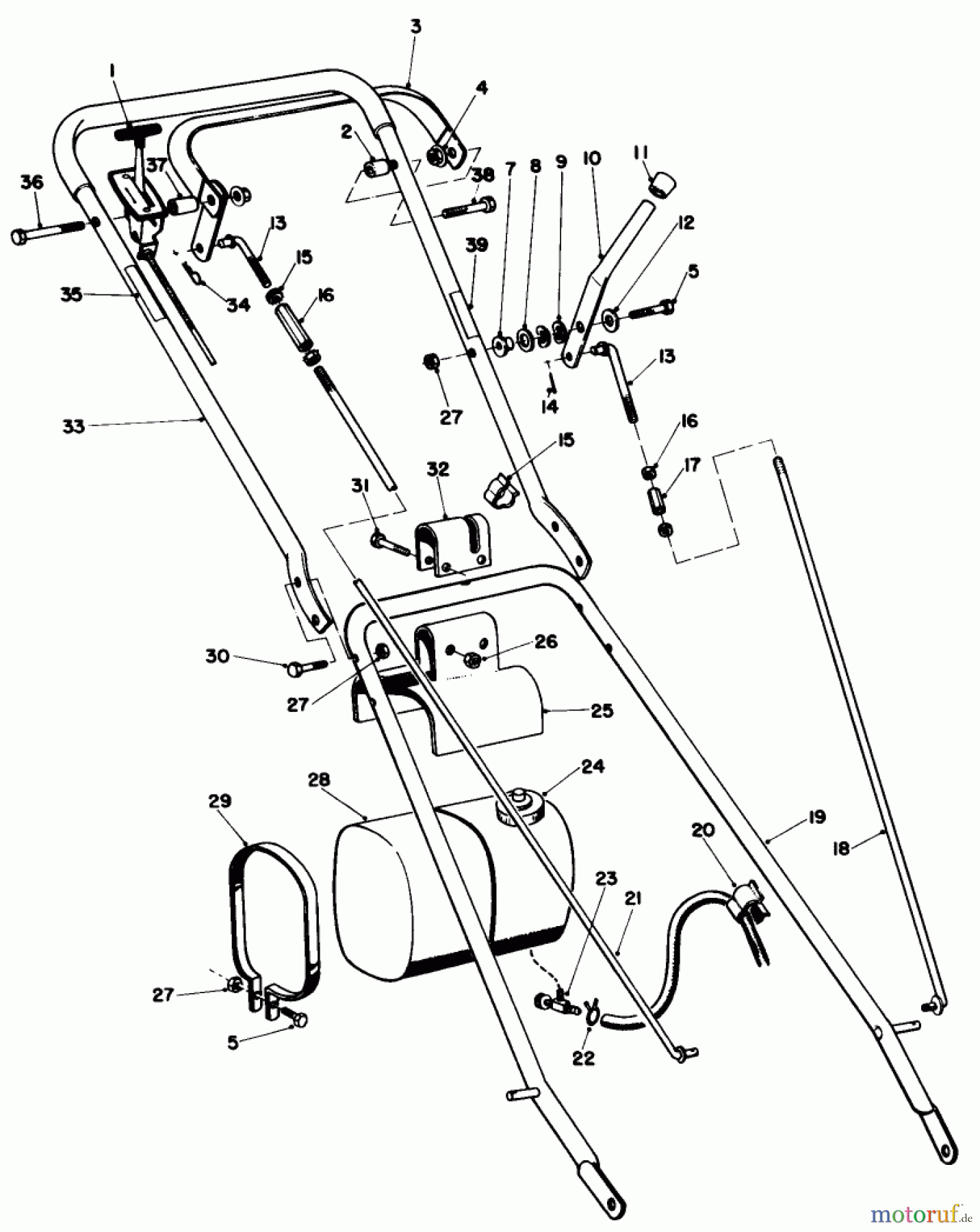 Toro Neu Mowers, Wide-Area Walk-Behind 23267 - Toro Lawnmower, 1981 (1000001-1999999) HANDLE ASSEMBLY