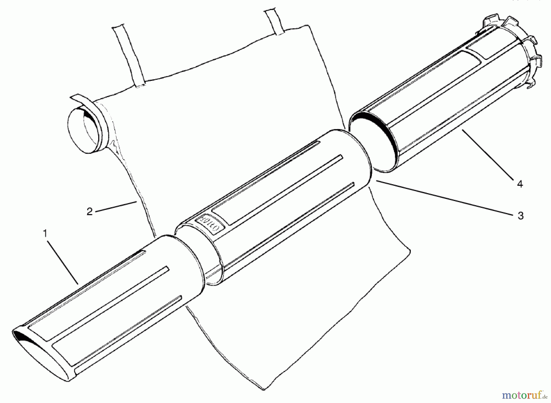  Toro Neu Blowers/Vacuums/Chippers/Shredders 51575 (850) - Toro 850 Super Blower, 1994 (49000001-49999999) VACUUM TUBES AND BAGGING KIT MODEL NO. 51533