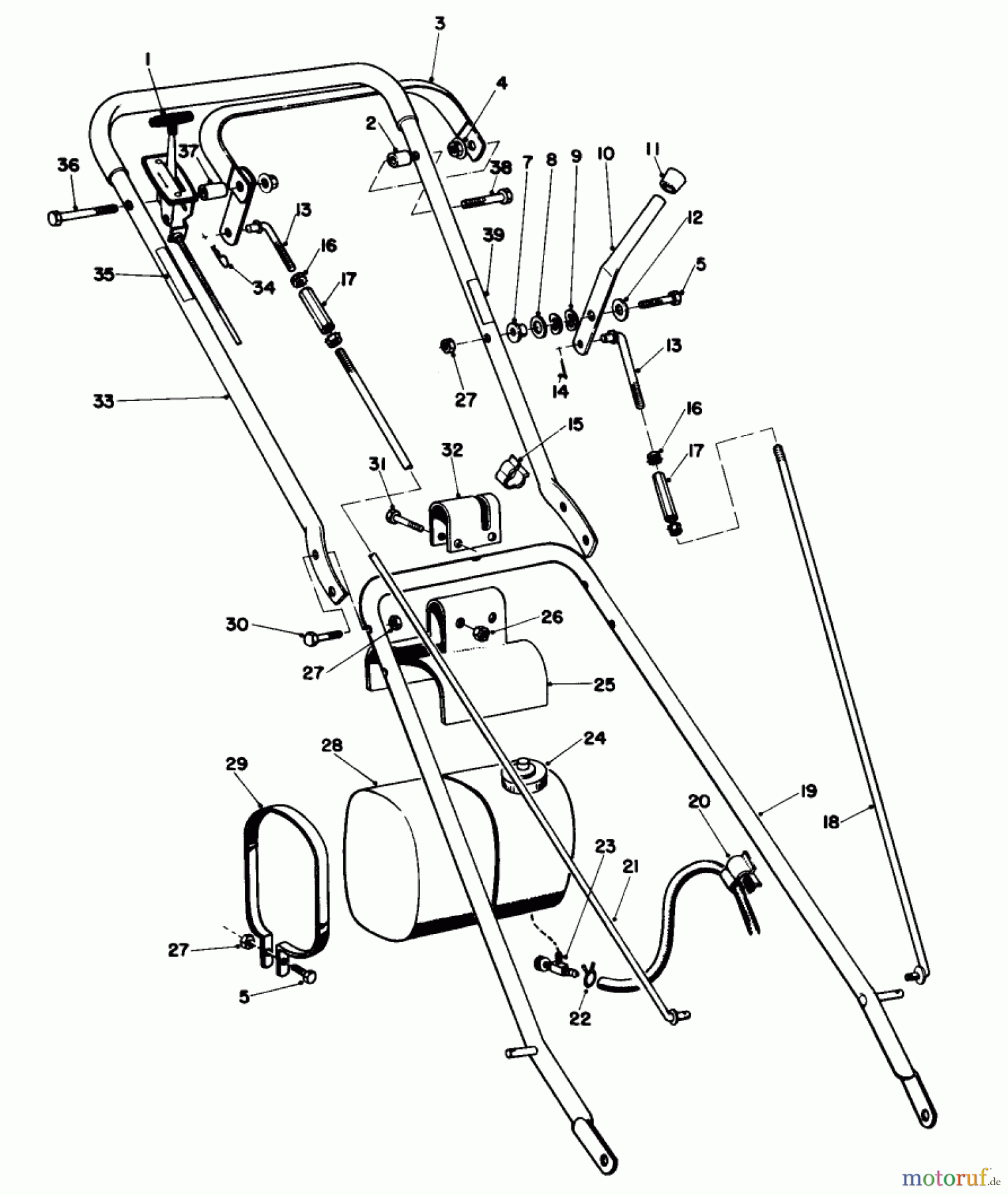Toro Neu Mowers, Wide-Area Walk-Behind 23267 - Toro Lawnmower, 1985 (5000001-5999999) HANDLE ASSEMBLY