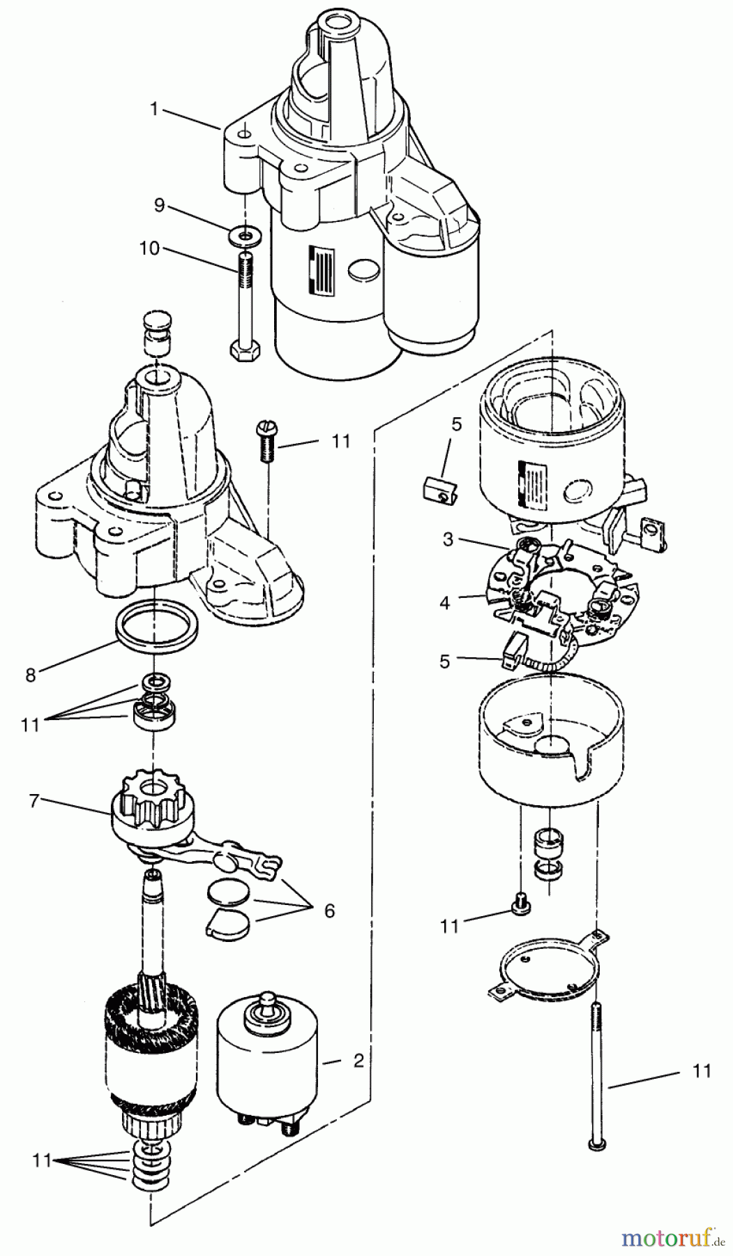 Toro Neu Mowers, Zero-Turn 74021 (616-Z) - Toro 616-Z Tractor, 1993 (39000001-39999999) STARTER ASSEMBLY