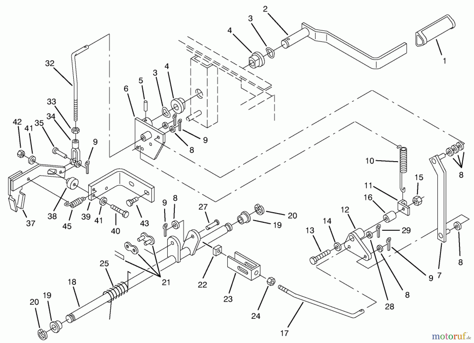  Toro Neu Mowers, Zero-Turn 74101 (620-Z) - Toro 620-Z Tractor, 1994 (490001-499999) PARKING BRAKE ASSEMBLY