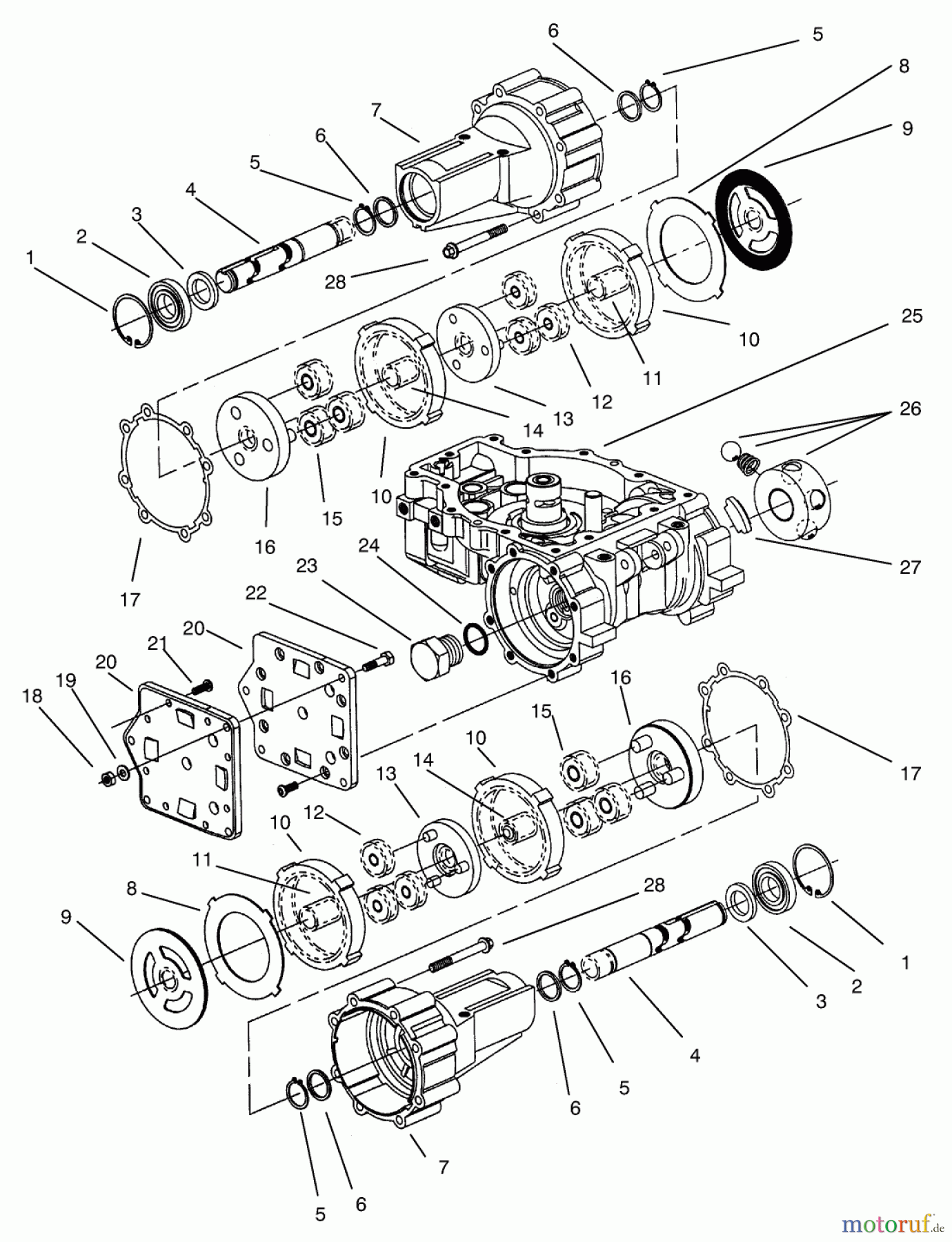 Toro Neu Mowers, Zero-Turn 74101 (620-Z) - Toro 620-Z Tractor, 1994 (490001-499999) TRANSMISSION ASSEMBLY EATON MODEL 781-016 #2