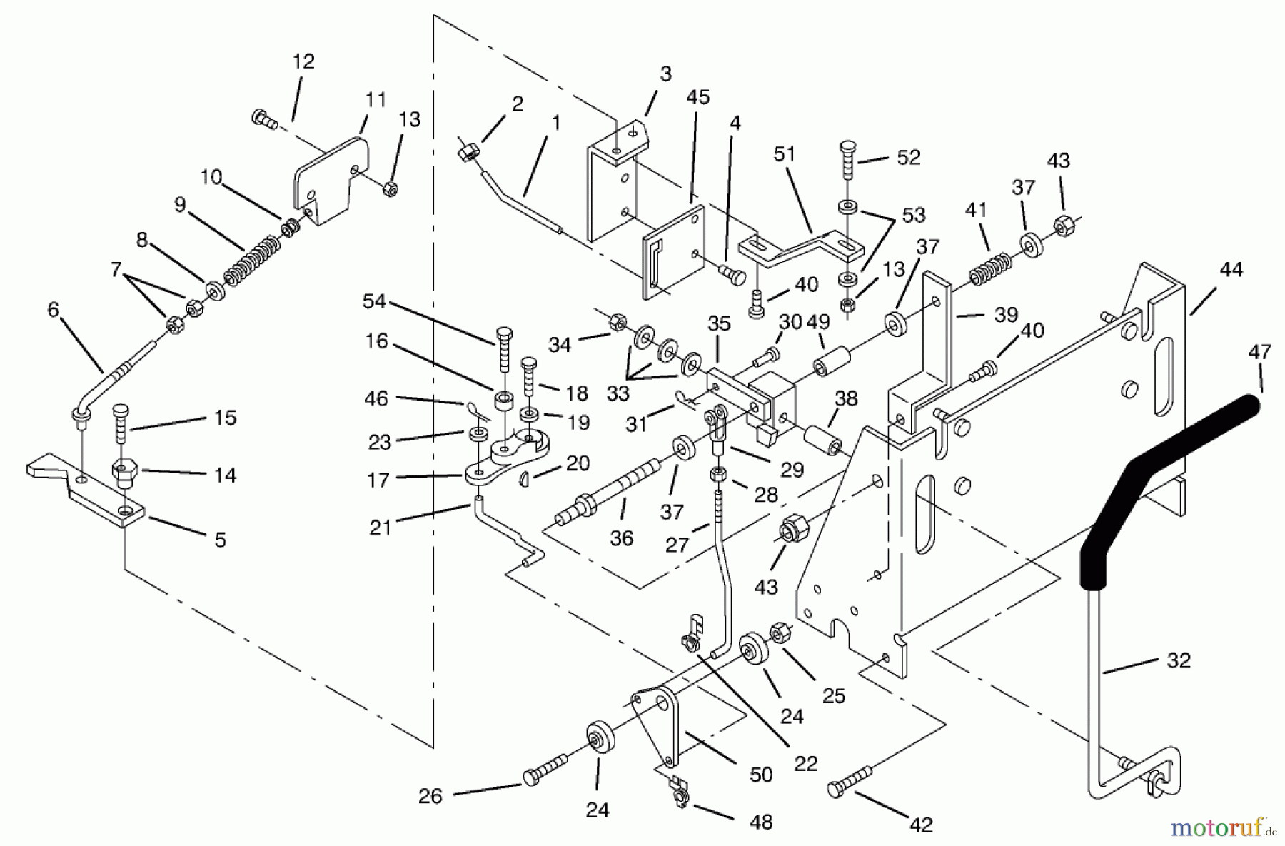 Toro Neu Mowers, Zero-Turn 74101 (620-Z) - Toro 620-Z Tractor, 1995 (590001-599999) TRANSMISSION CONTROLS ASSEMBLY
