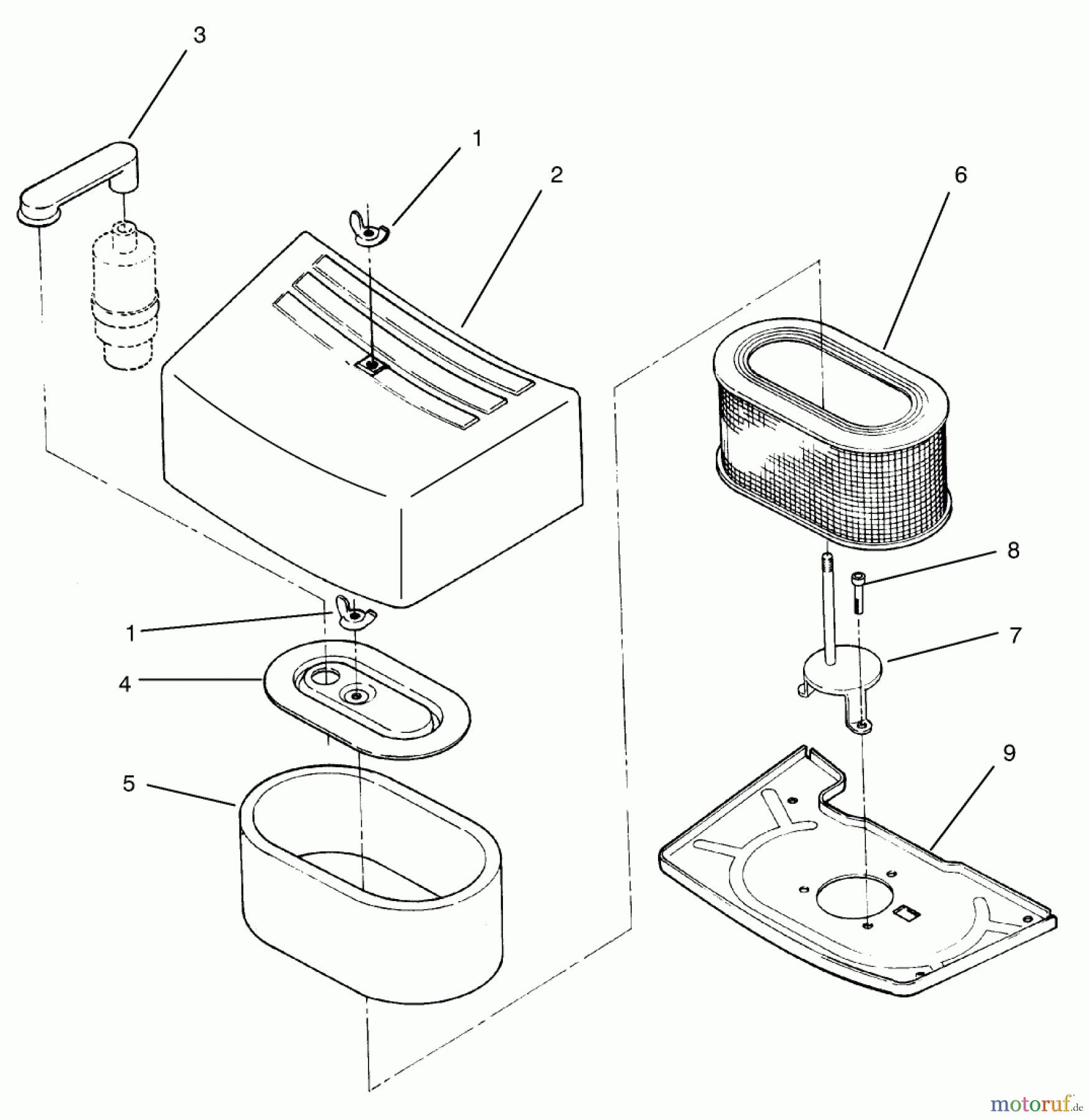 Toro Neu Mowers, Zero-Turn 74041 (616-Z) - Toro 616-Z Tractor, 1994 (49000001-49999999) AIR CLEANER ASSEMBLY