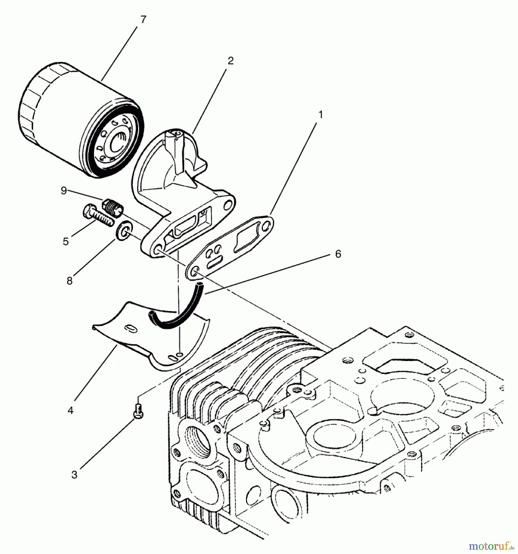  Toro Neu Mowers, Zero-Turn 74041 (616-Z) - Toro 616-Z Tractor, 1994 (49000001-49999999) OIL FILTER ASSEMBLY