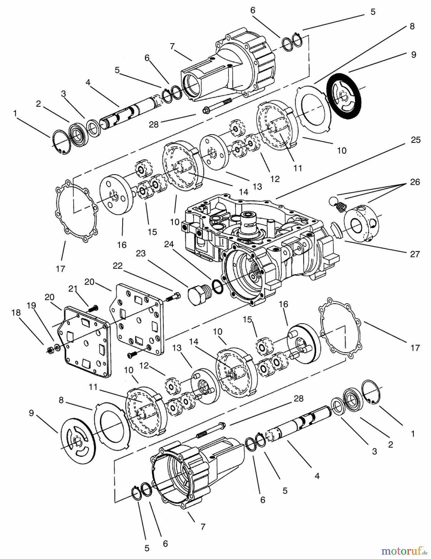Toro Neu Mowers, Zero-Turn 74041 (616-Z) - Toro 616-Z Tractor, 1994 (49000001-49999999) TRANSMISSION ASSEMBLY EATON MODEL 781-016 #2