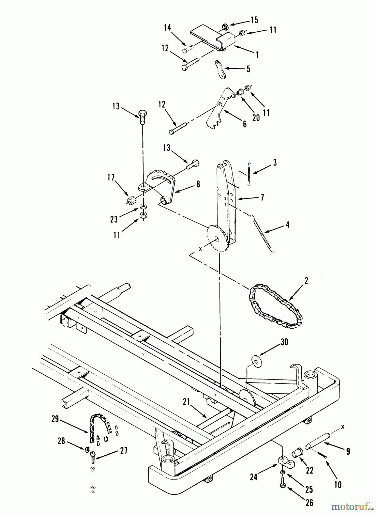 Toro Neu Mowers, Zero-Turn 74140 (724-Z) - Toro 724-Z Tractor, 1993 (39000001-39999999) ATTACHMENT HEIGHT CONTROL