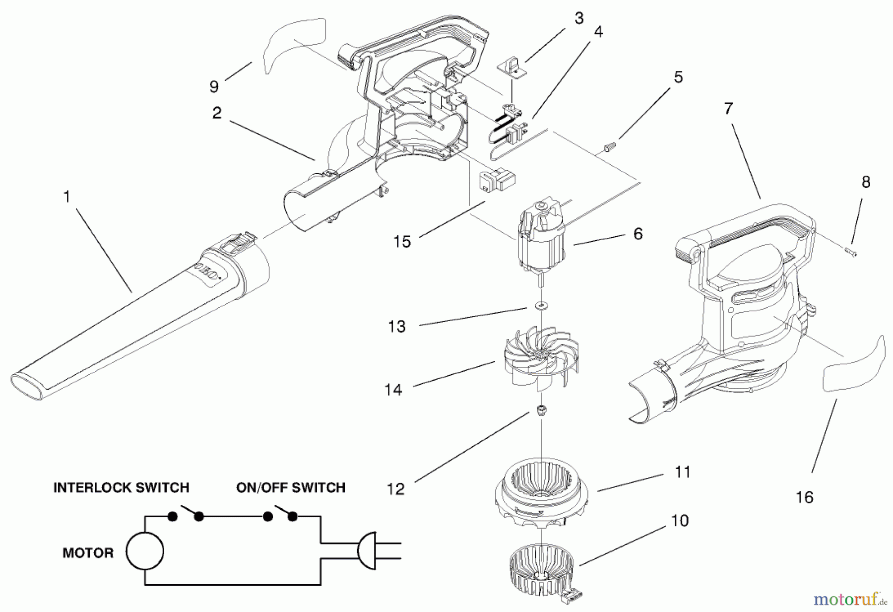 Toro Neu Blowers/Vacuums/Chippers/Shredders 51583 - Toro Super Blower Vac, 1995 (59000001-59999999) BLOWER ASSEMBLY