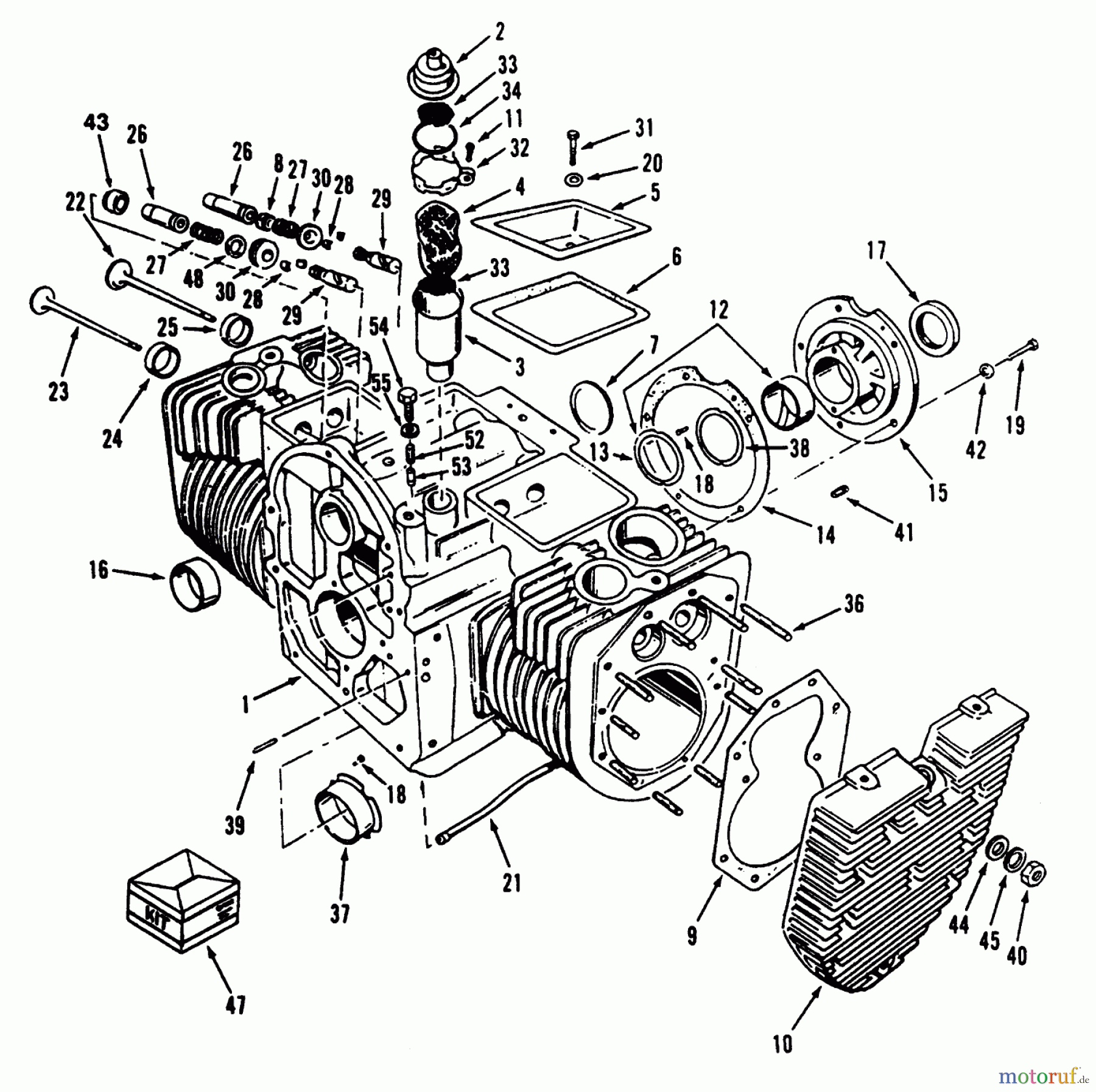 Toro Neu Mowers, Zero-Turn 74140 (724-Z) - Toro 724-Z Tractor, 1994 (49000001-49999999) ENGINE CYLINDER BLOCK P224 G SPEC. E