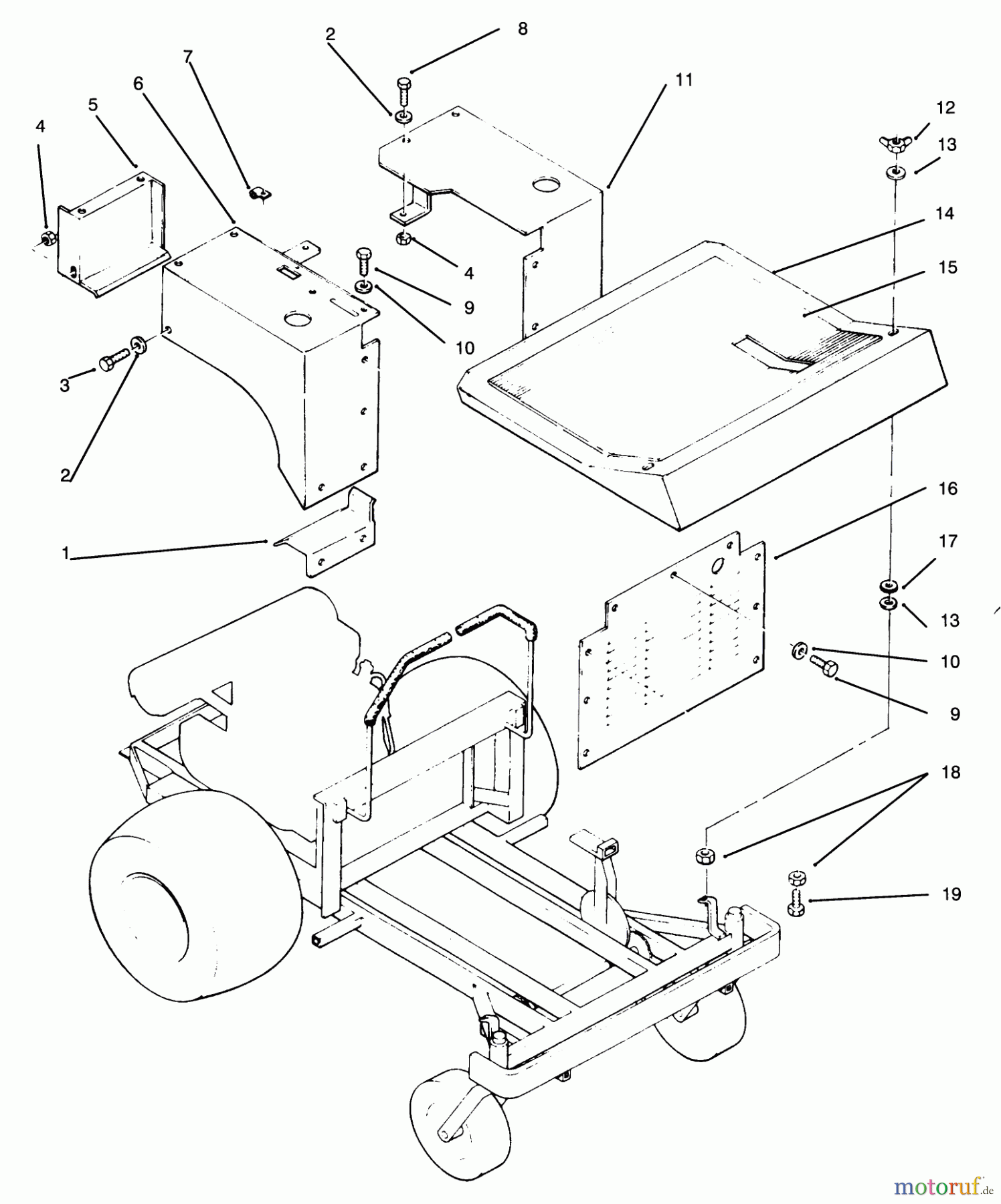 Toro Neu Mowers, Zero-Turn 74140 (724-Z) - Toro 724-Z Tractor, 1994 (49000001-49999999) FENDERS AND COVERS