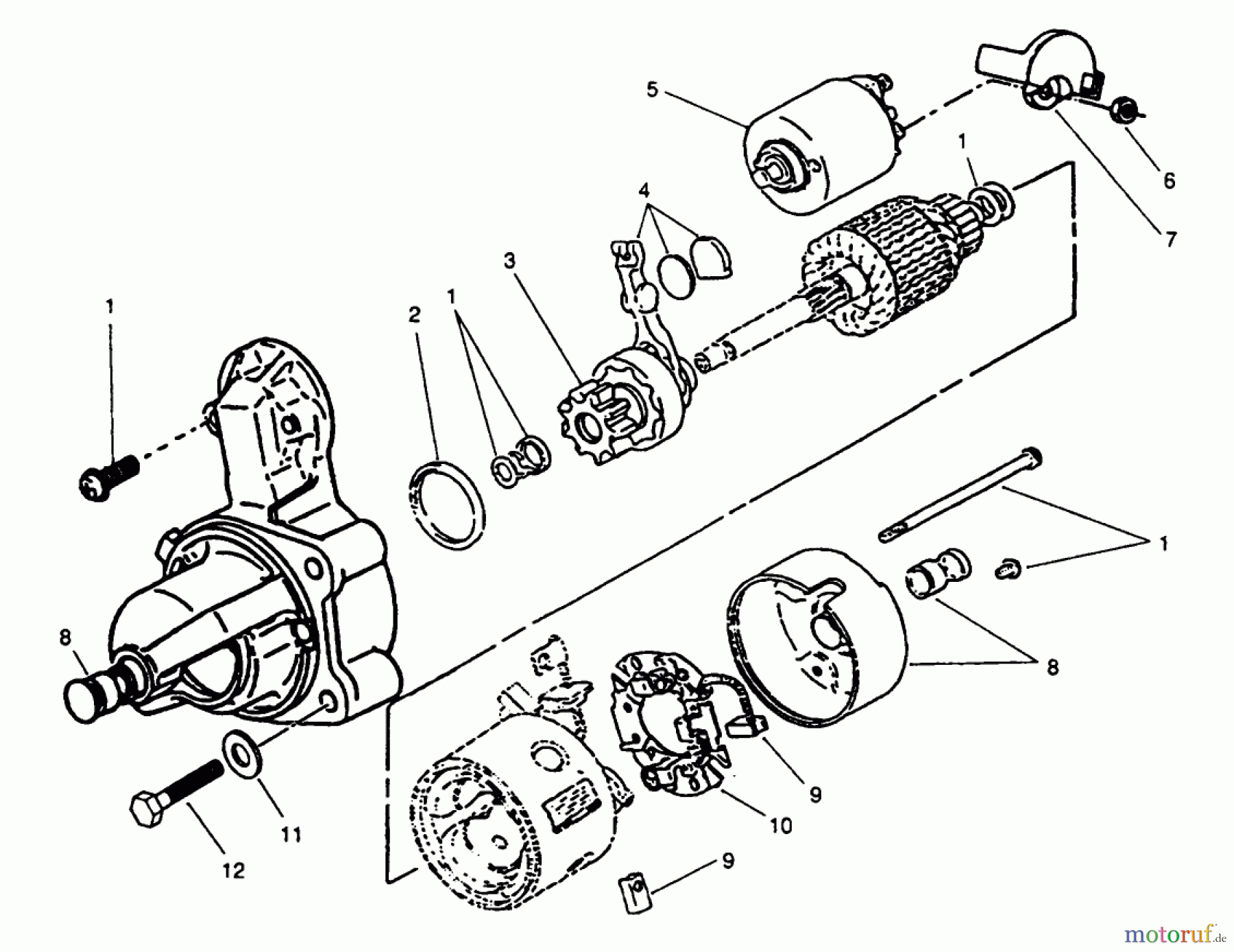 Toro Neu Mowers, Zero-Turn 74140 (724-Z) - Toro 724-Z Tractor, 1994 (49000001-49999999) STARTER