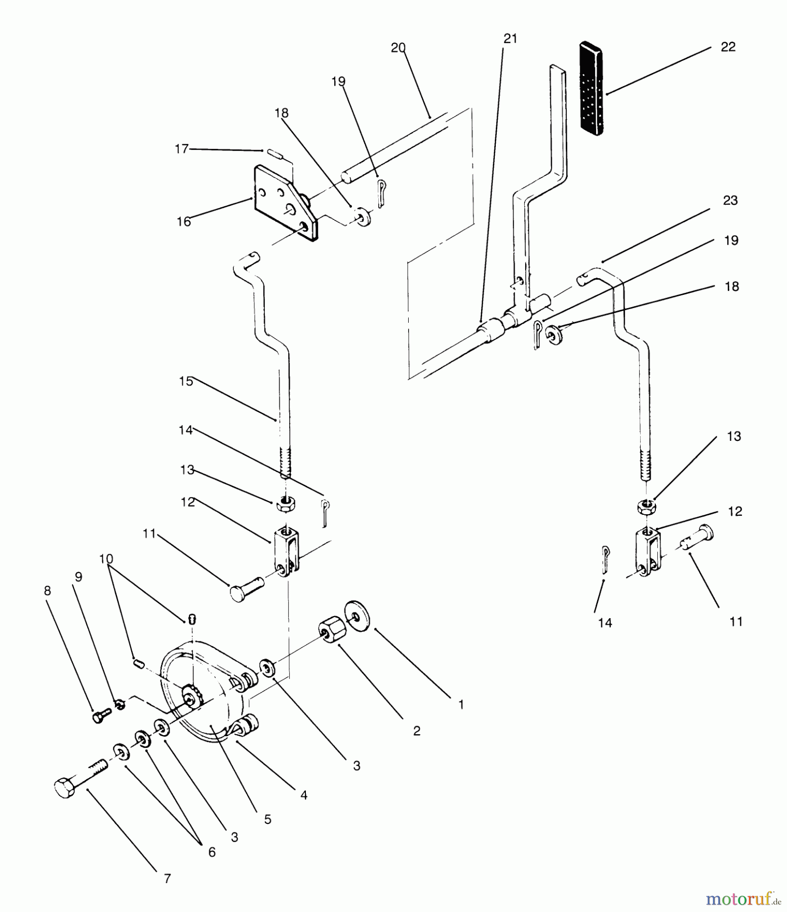 Toro Neu Mowers, Zero-Turn 74140 (724-Z) - Toro 724-Z Tractor, 1995 (590001-599999) PARKING BRAKE