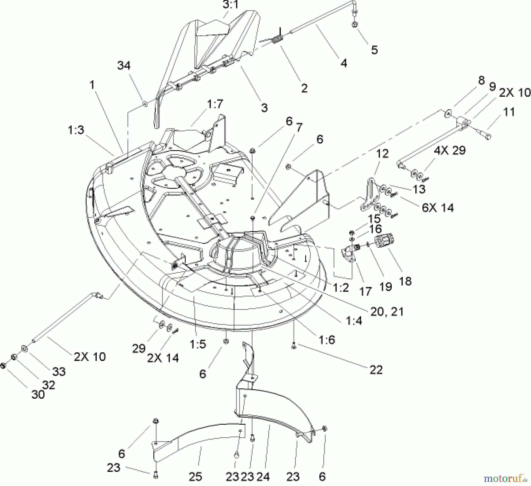 Toro Neu Mowers, Zero-Turn 74301 (Z380) - Toro TimeCutter Z380 Riding Mower, 2005 (250000001-250999999) 38IN DECK ASSEMBLY